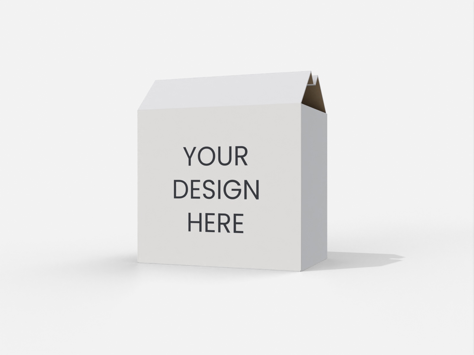 Double open shipping box — White paperboard