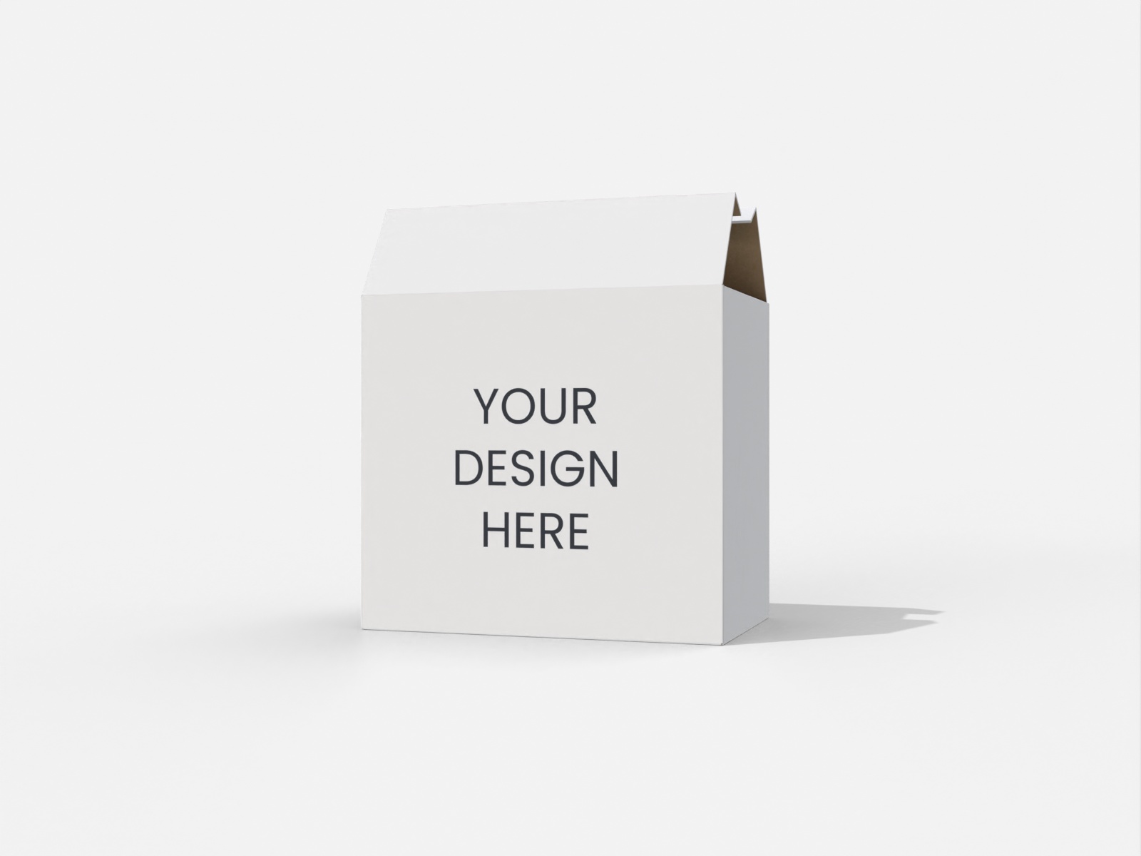 Double open shipping box — White paperboard