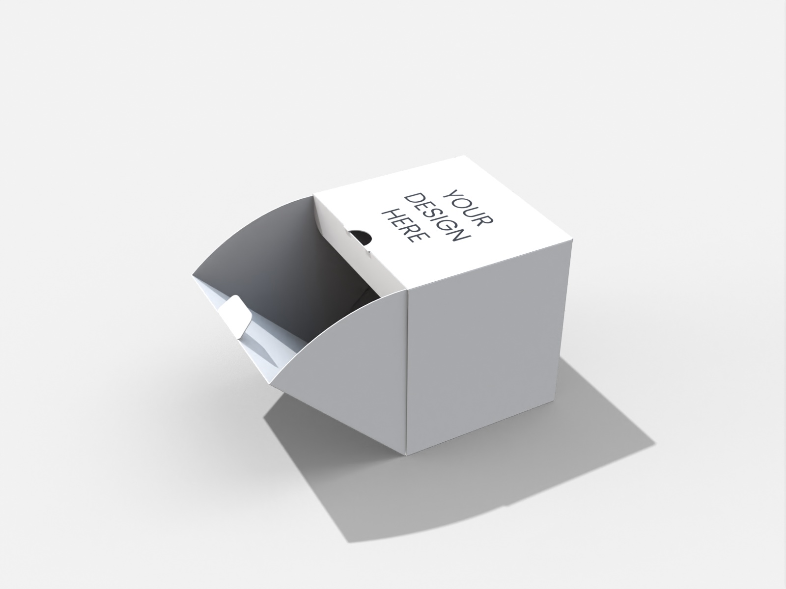 Cube folding box — White paperboard