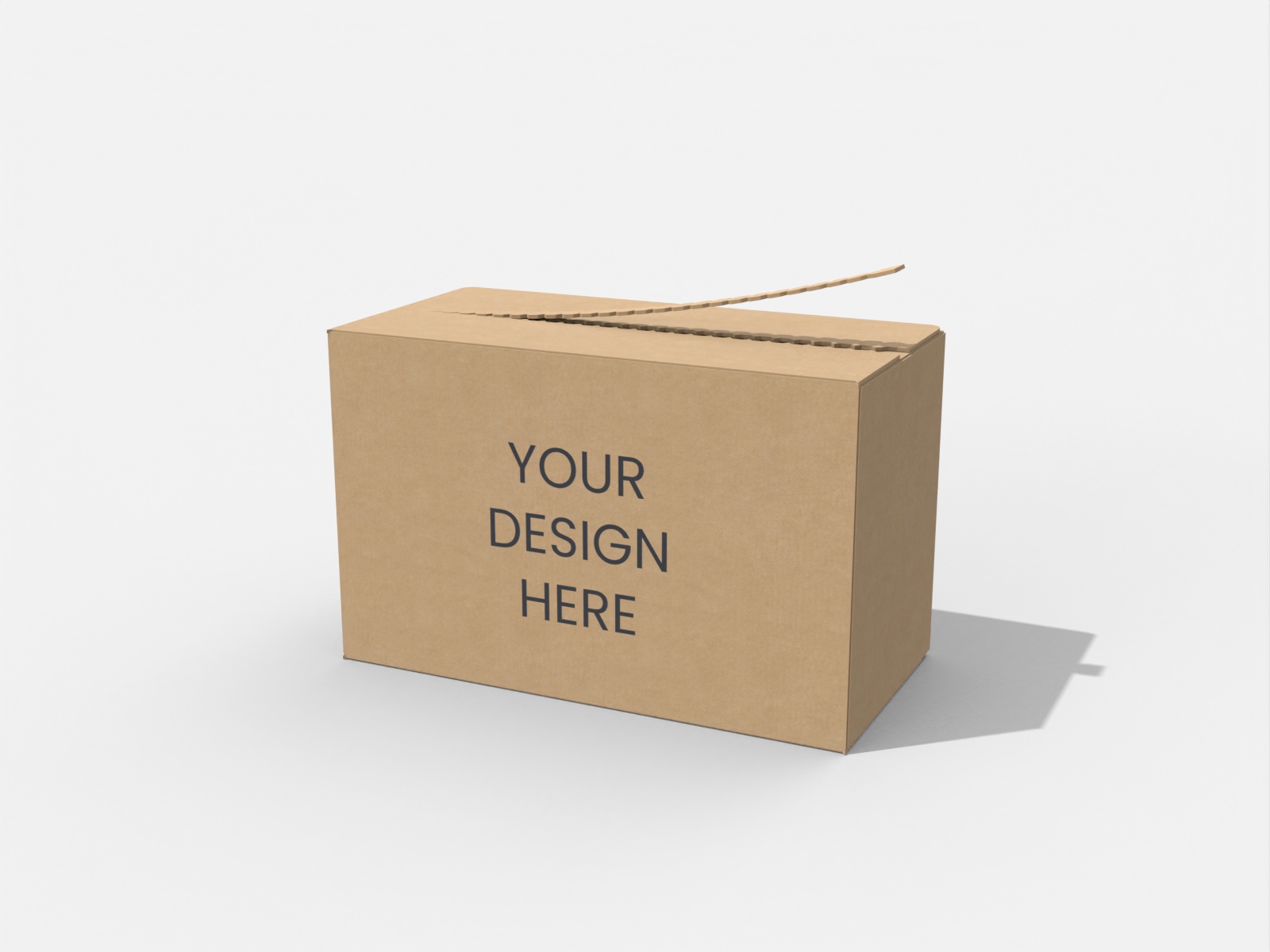Shipping paper box with zipper — B-flute corrugated board