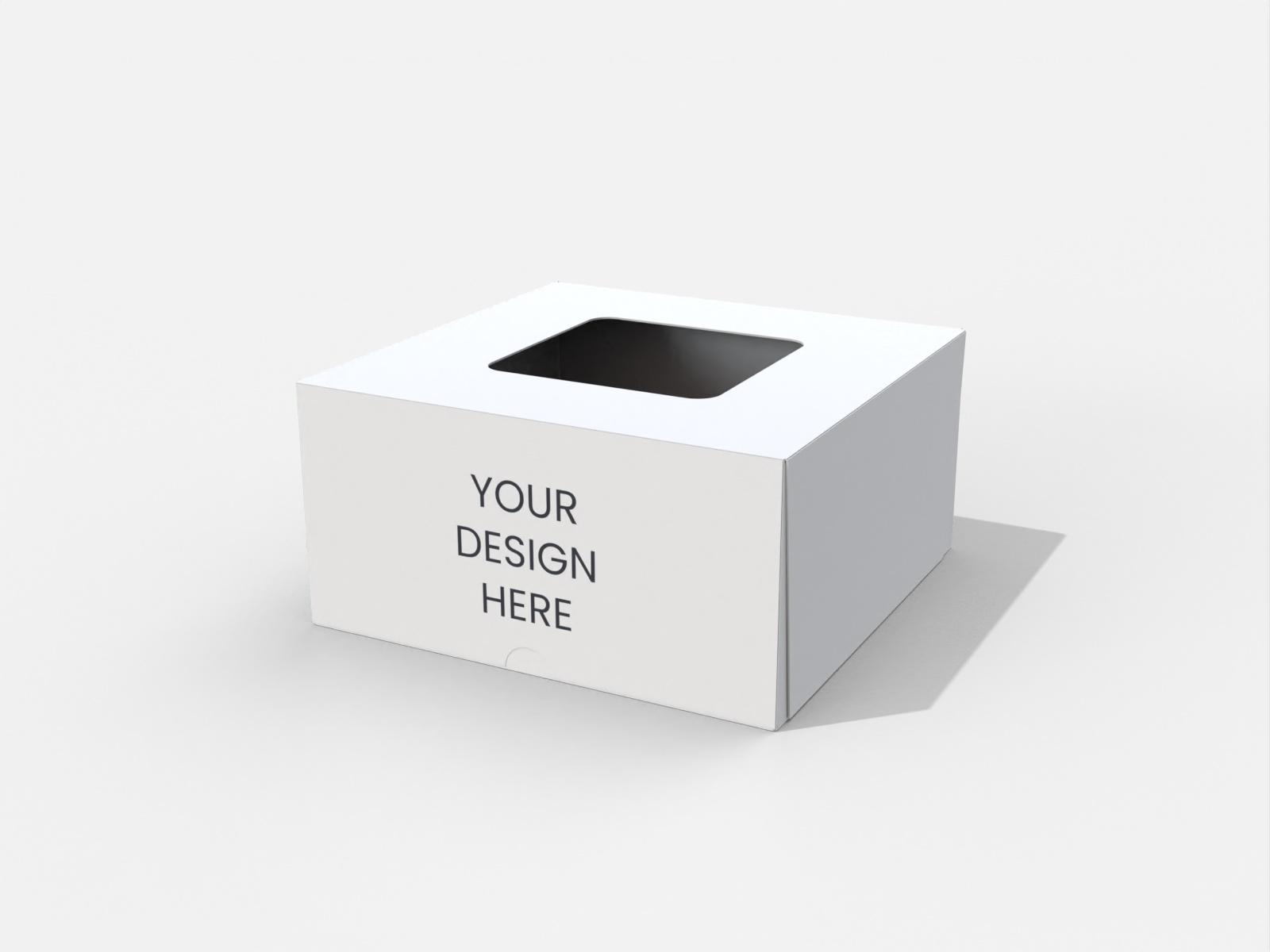 Folding box with window — White paperboard