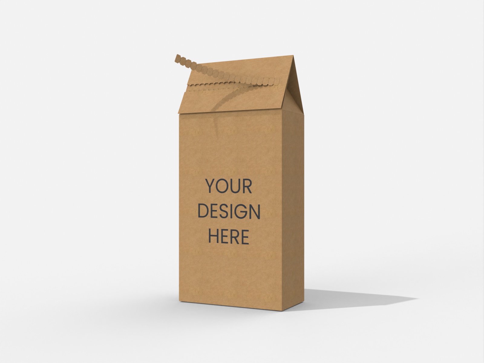 Tuck end box with zipper — White paperboard