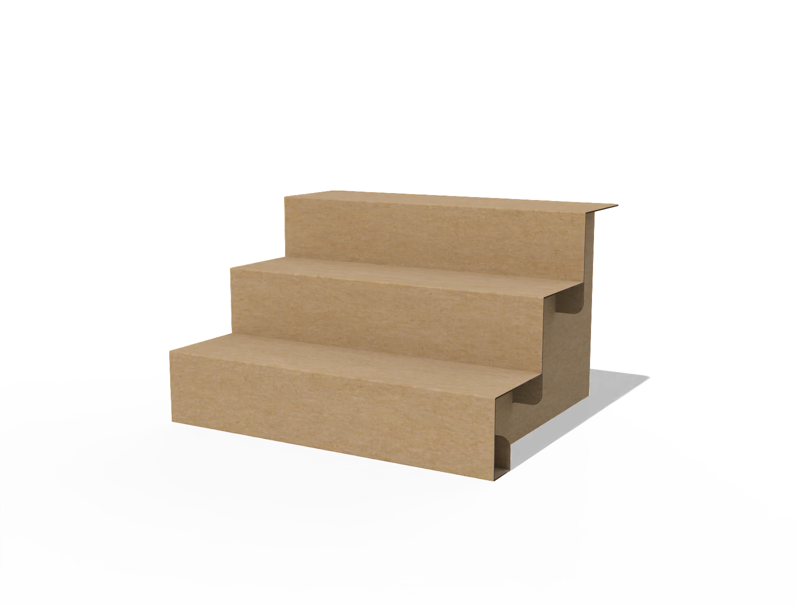 FEFCO 0960 3-steps display stand — E-flute corrugated board