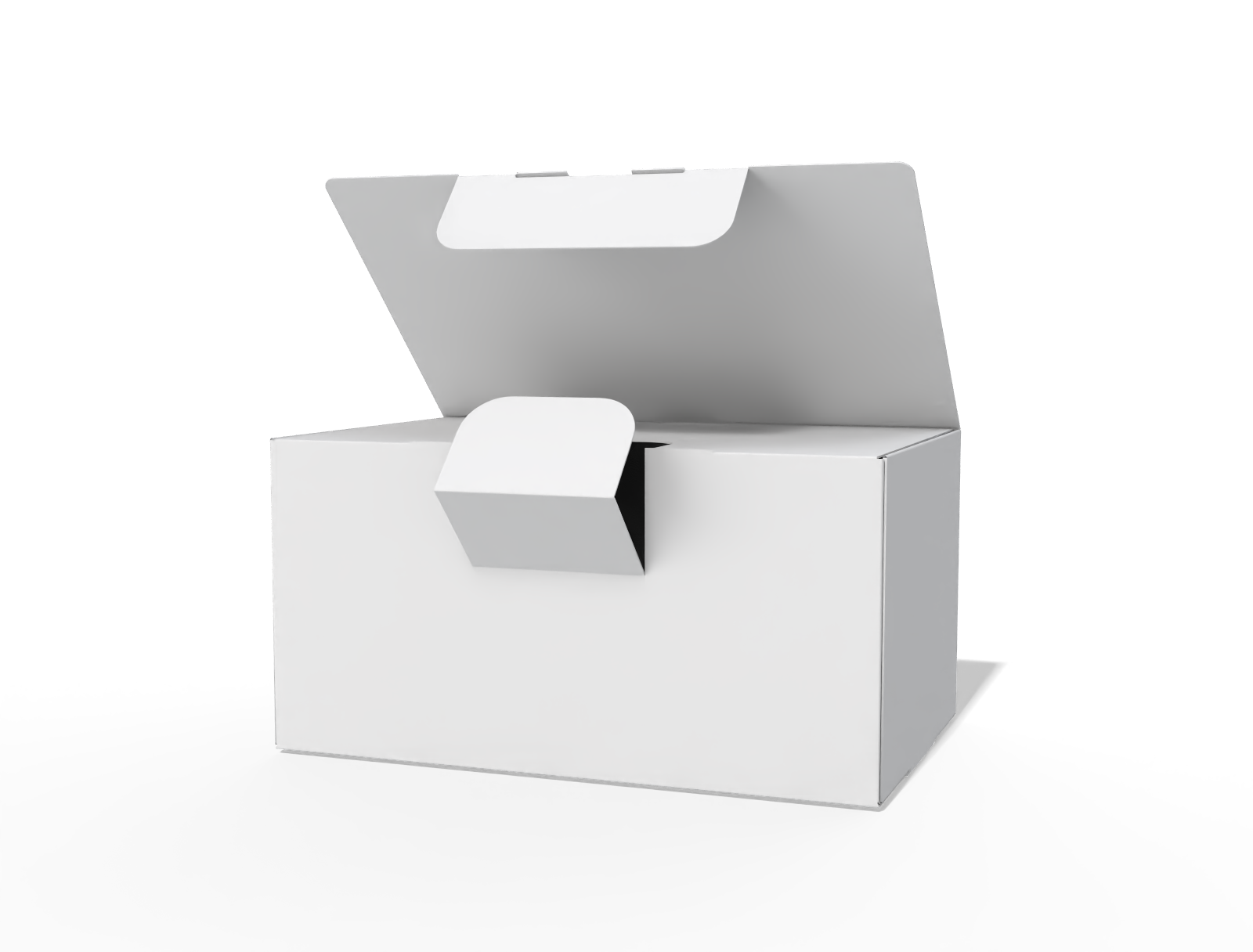 Tuck end box snap lock — White paperboard