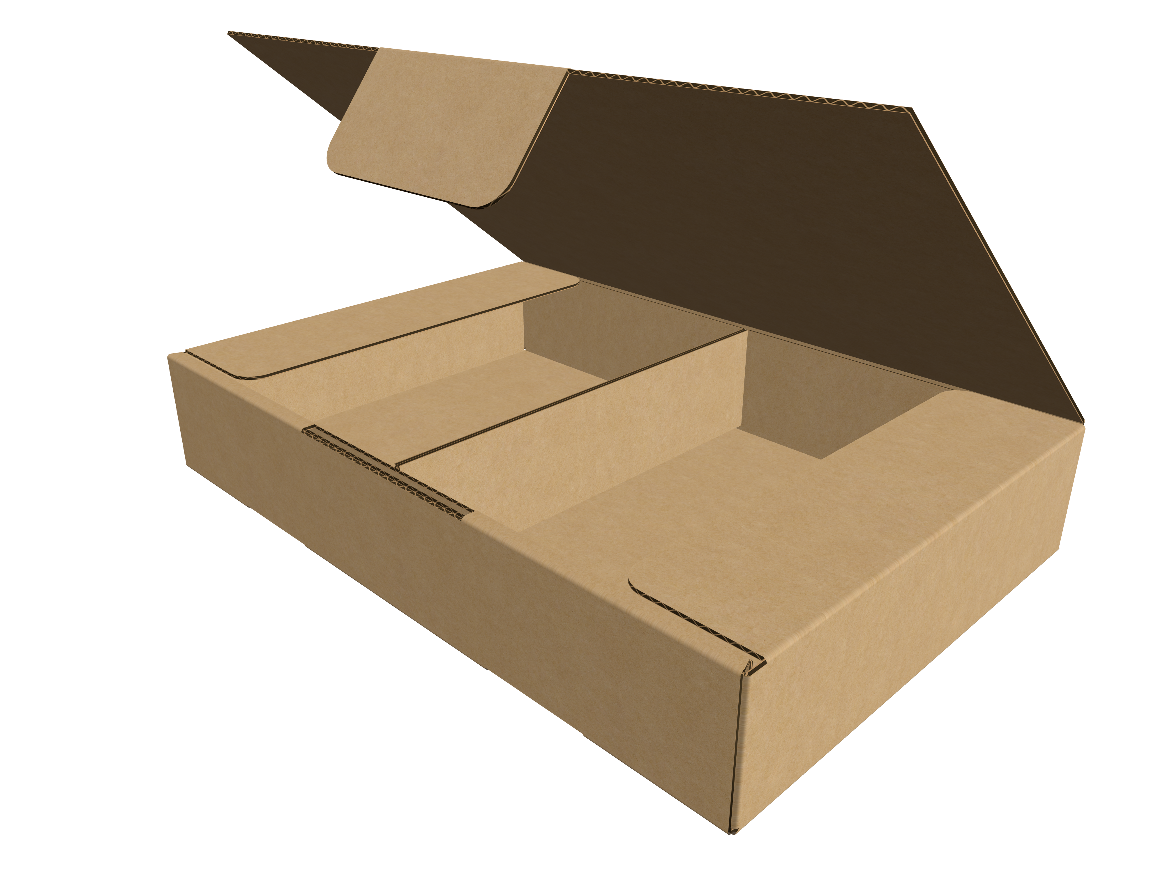 Folding box with lock — E-flute corrugated board