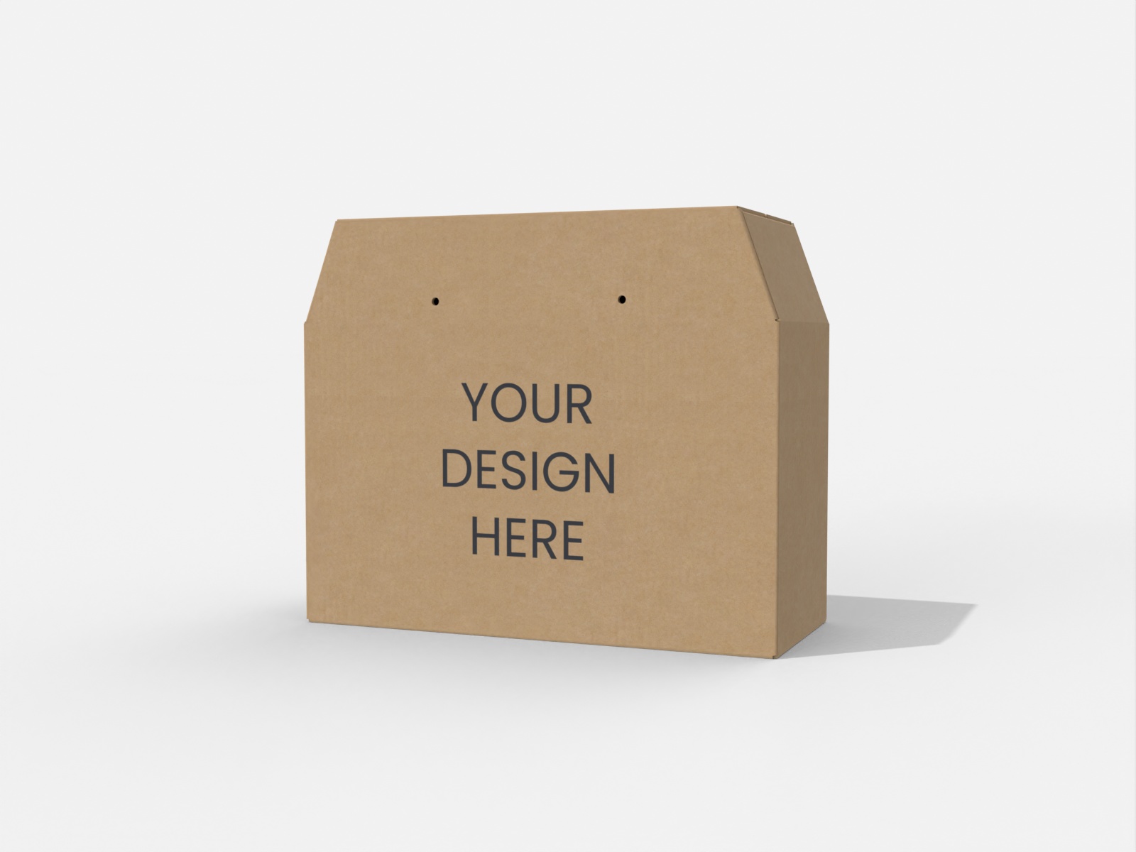 Tuck end box with handle — B-flute corrugated board