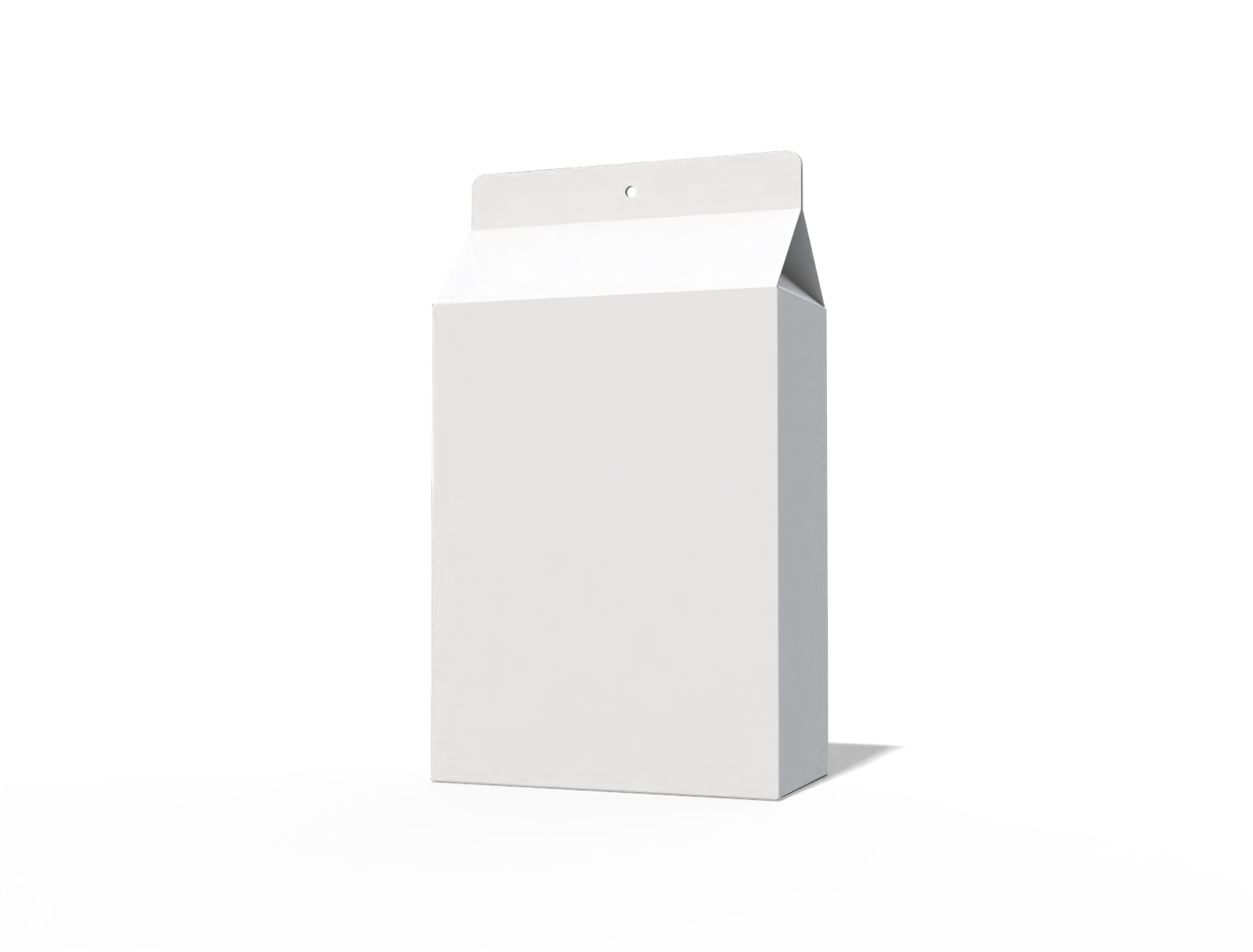 Hanging slant roof box — White paperboard