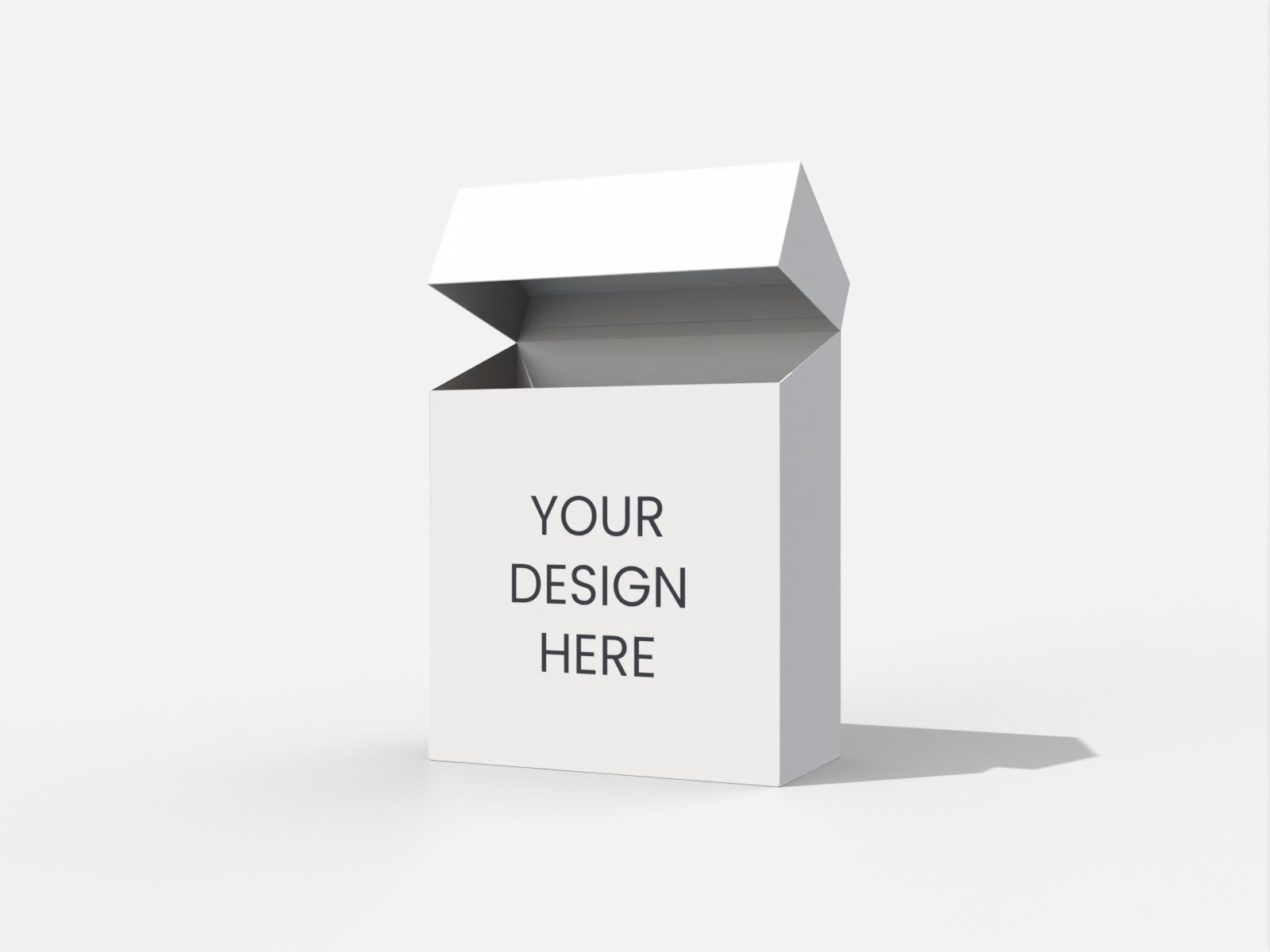 Tuck end box with tear strip — White paperboard