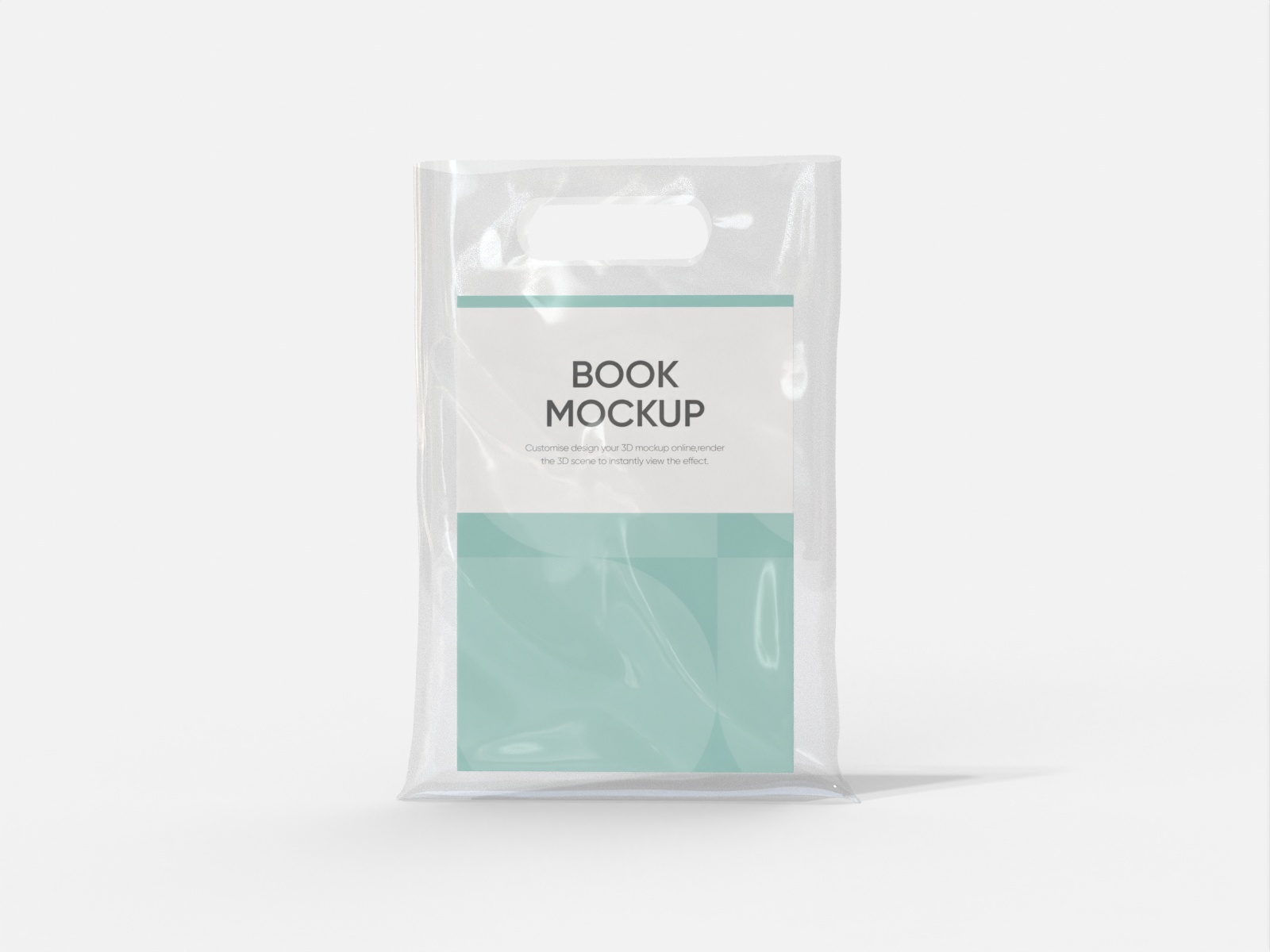 Transparent bag with book — White paperboard