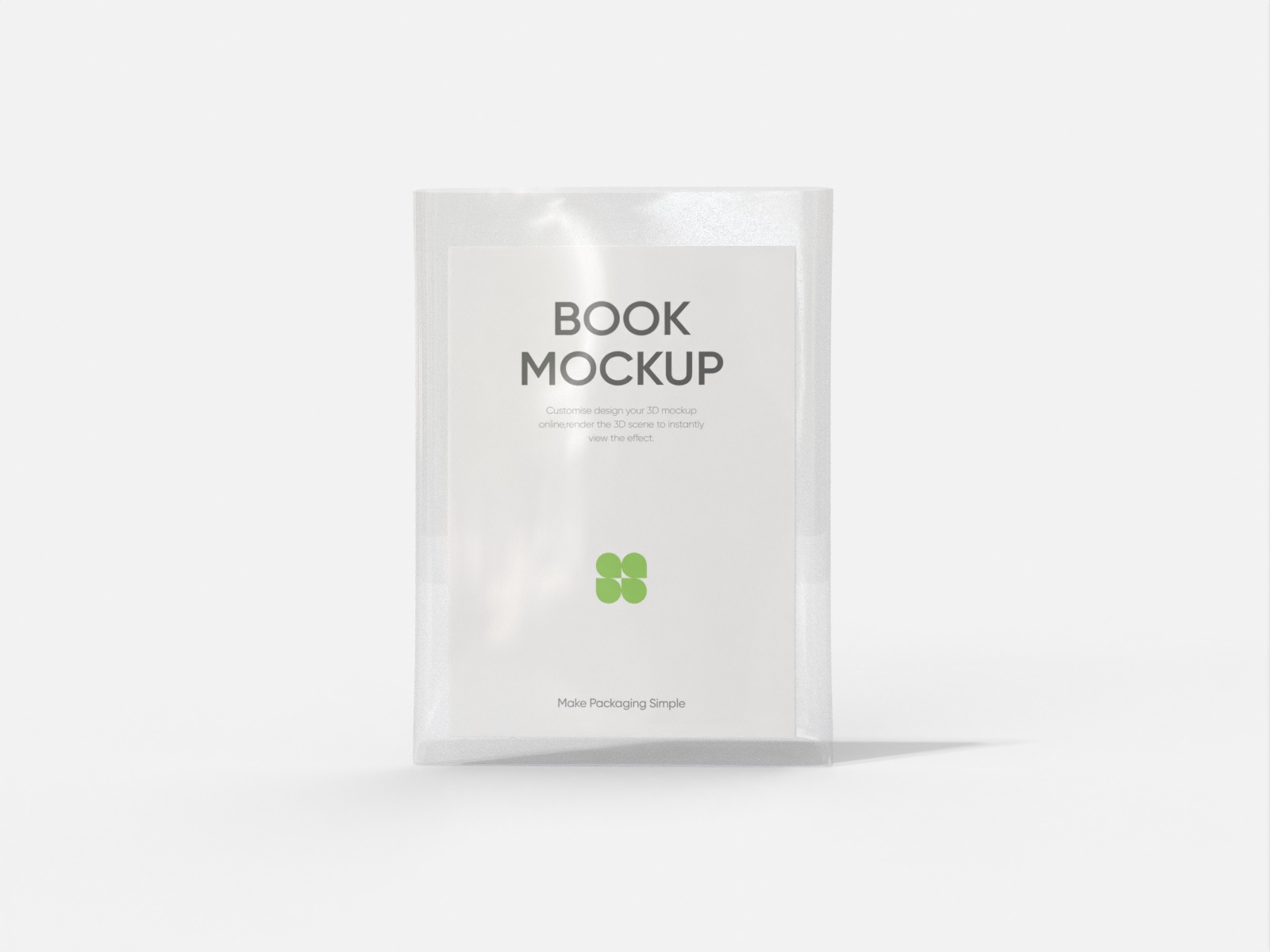 Transparent bag with book — White paperboard