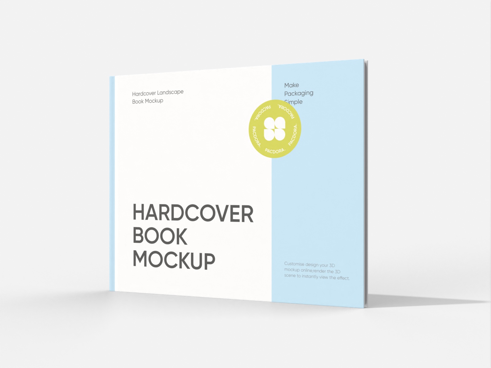 Hardcover landscape book — White paperboard