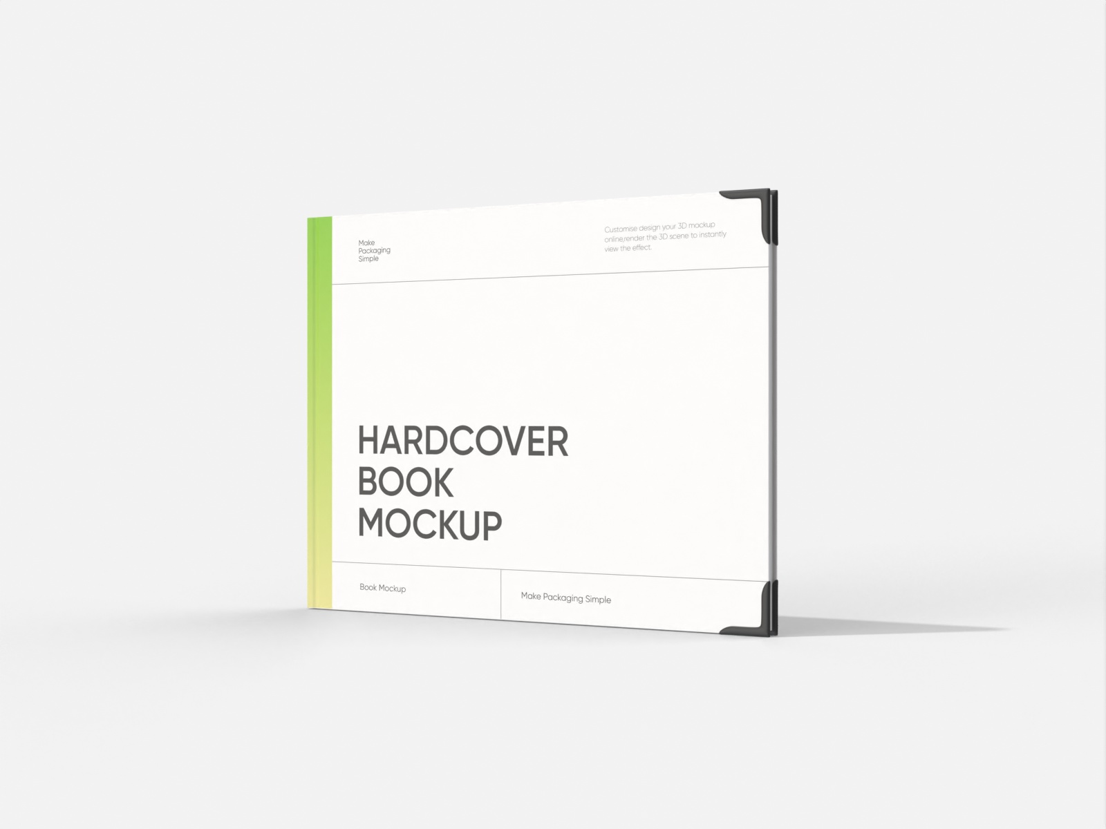 Hardcover landscape book — White paperboard