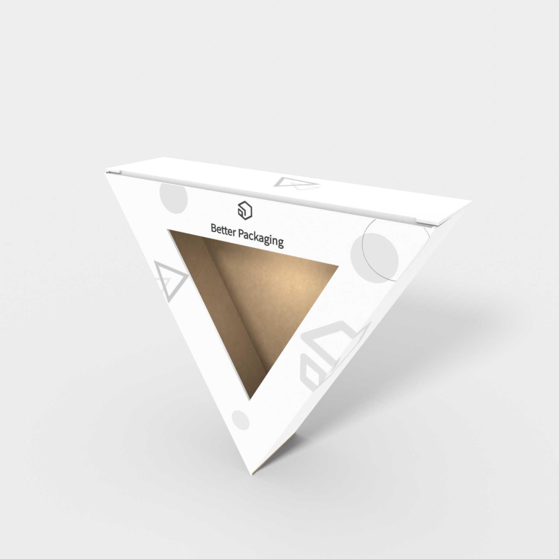 Regular triangle mortise lock boxes with window polygonal — E-flute corrugated board