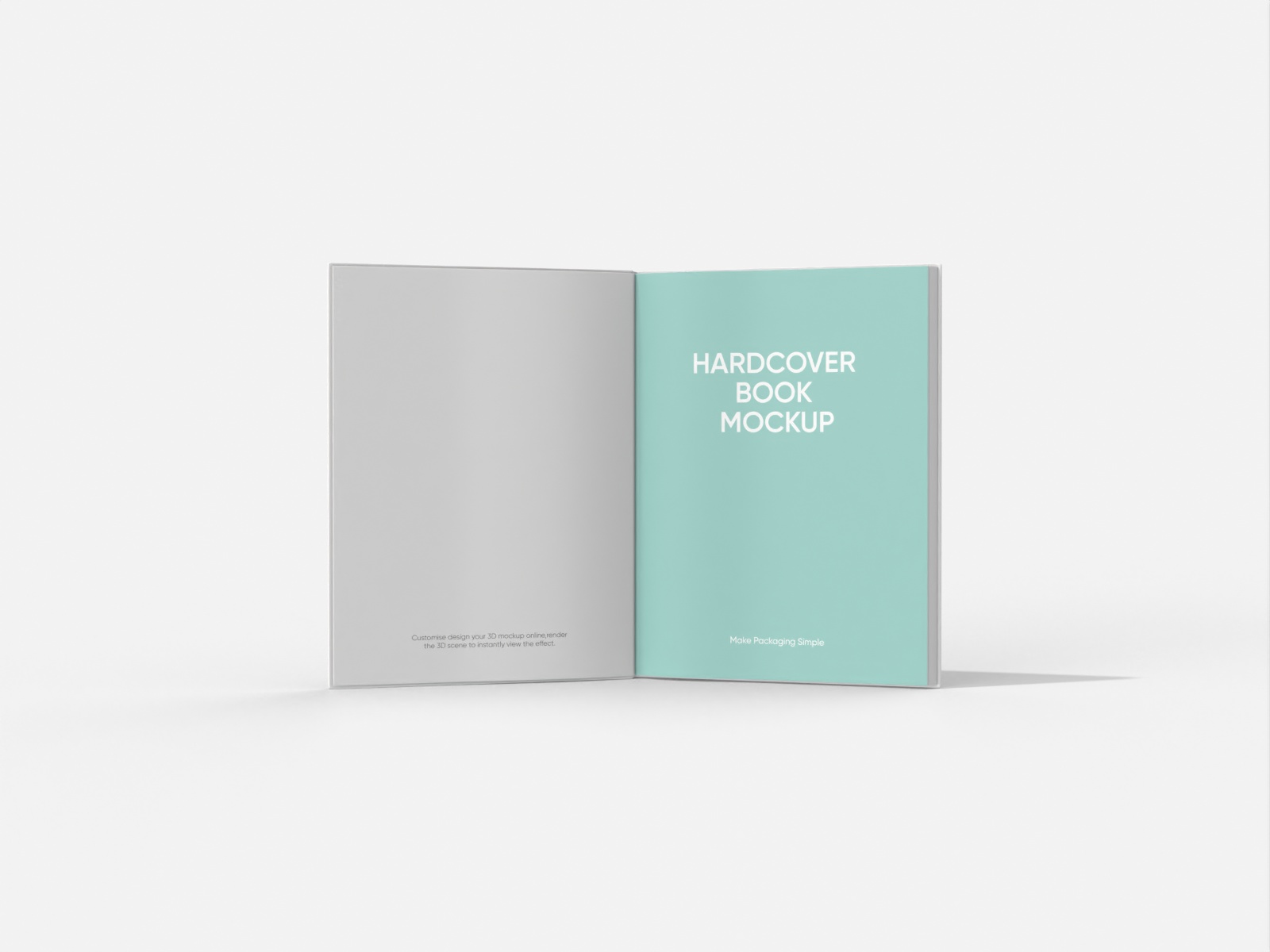 8.5x11 Open hardcover book — White paperboard