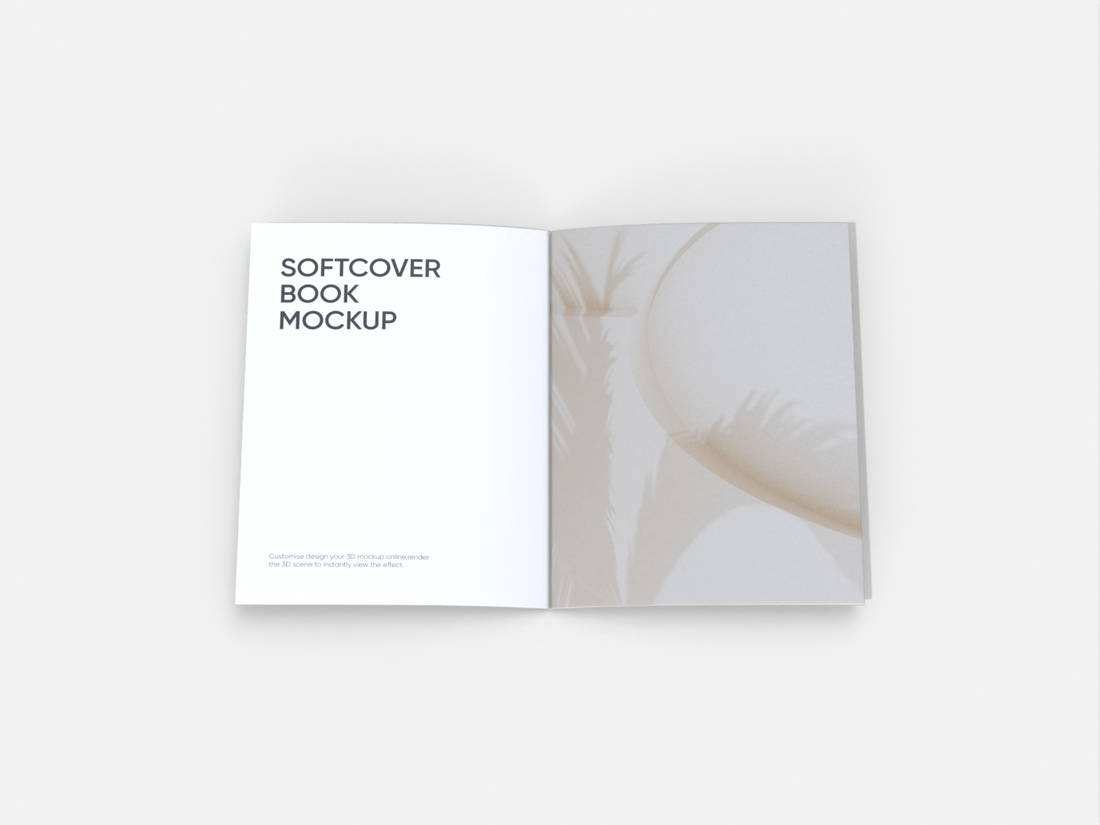 8.5x11 Open softcover book — White paperboard