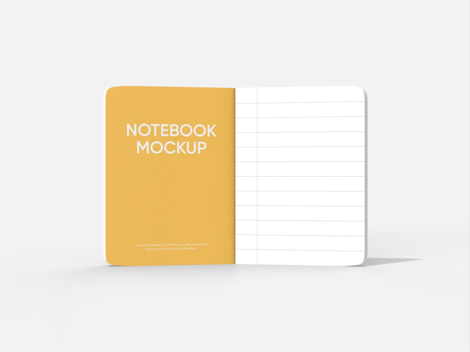 Standing open notebook — White paperboard