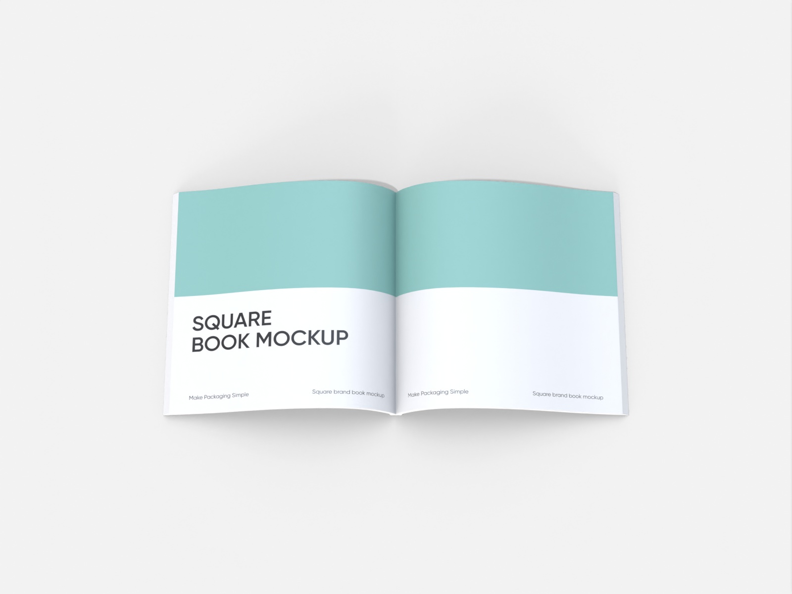 Open square book — White paperboard
