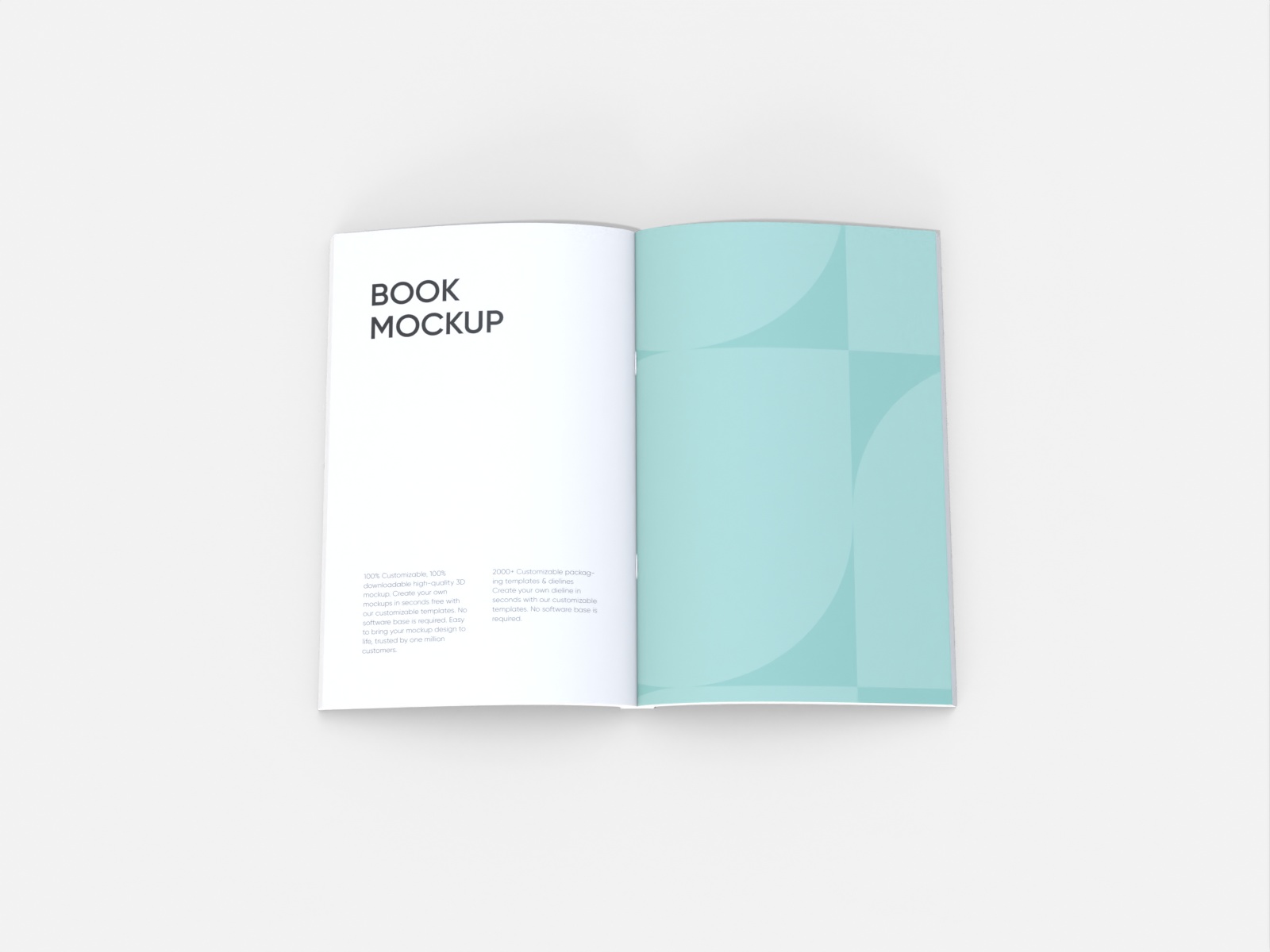 8.5×11 Open book — White paperboard