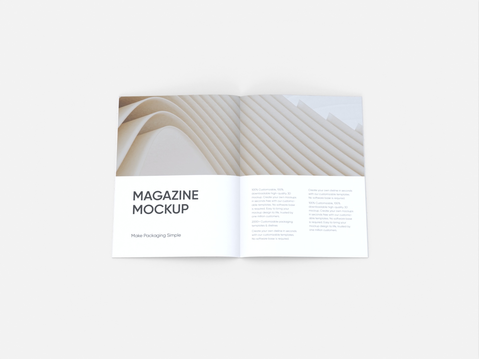 6×9 Open magazine — White paperboard