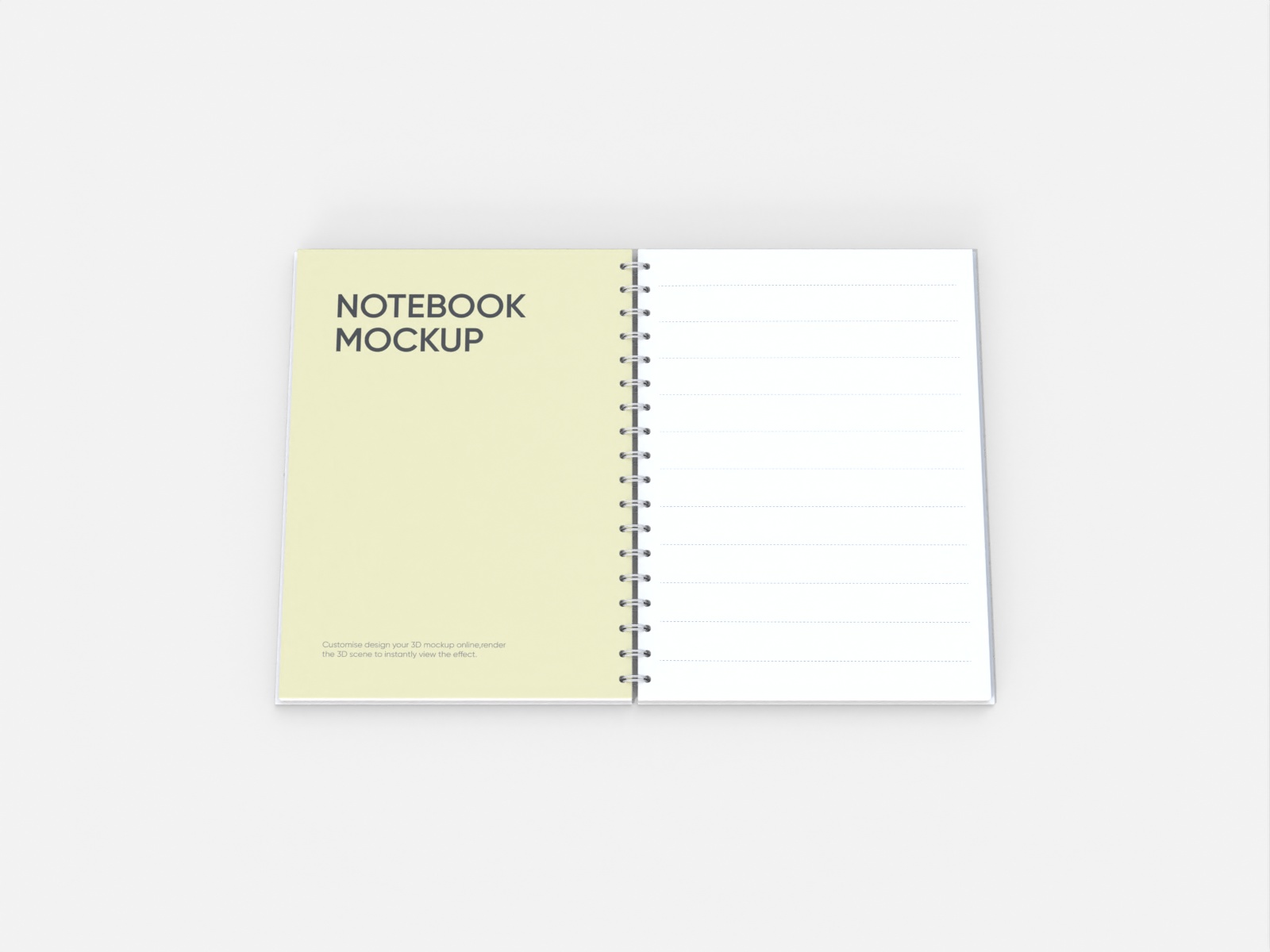 Open spiral notebook — White paperboard