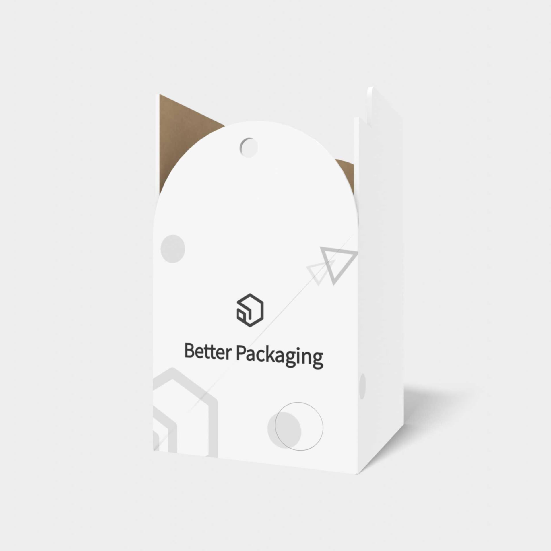 Gift box with ribbon holes — White paperboard