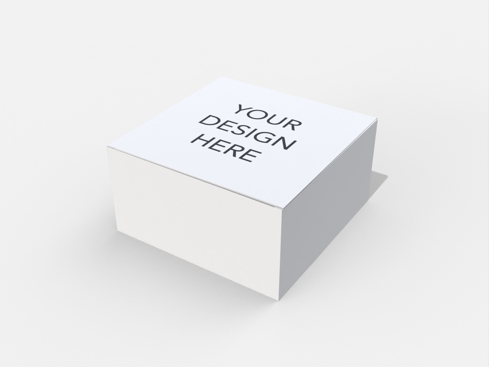 Square cardboard box — White paperboard