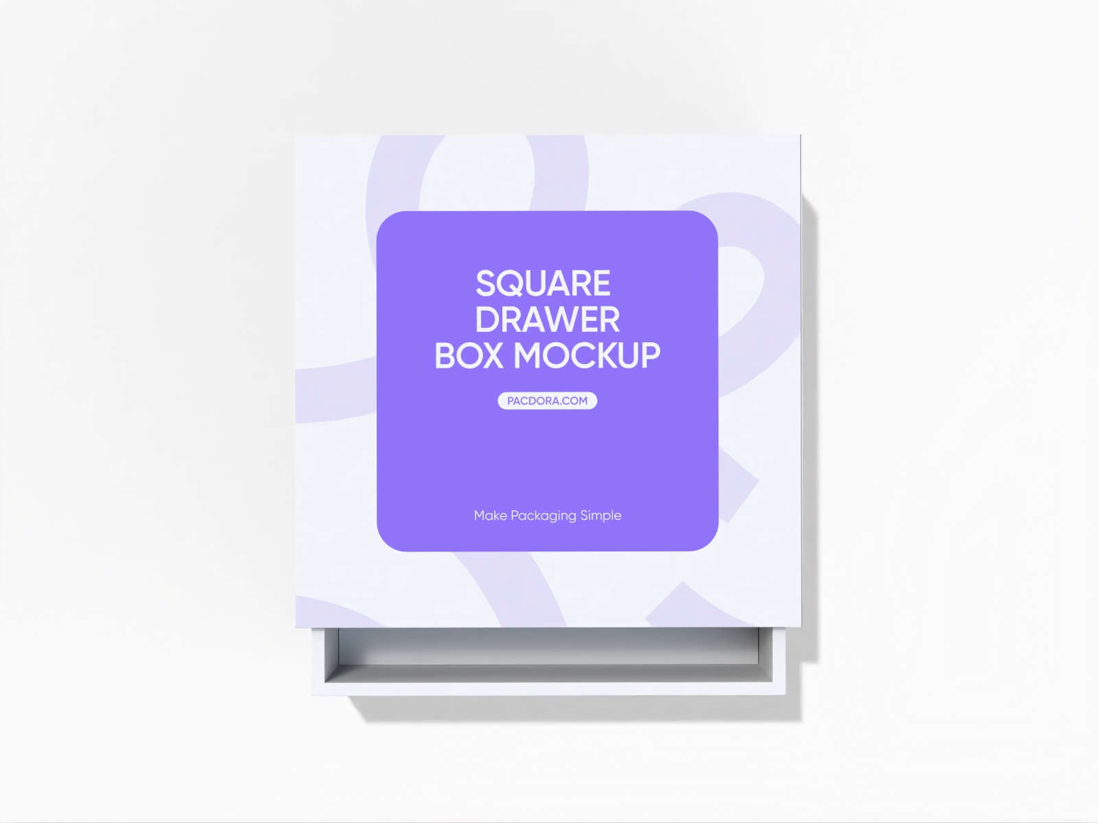 Square drawer gift box — White paperboard