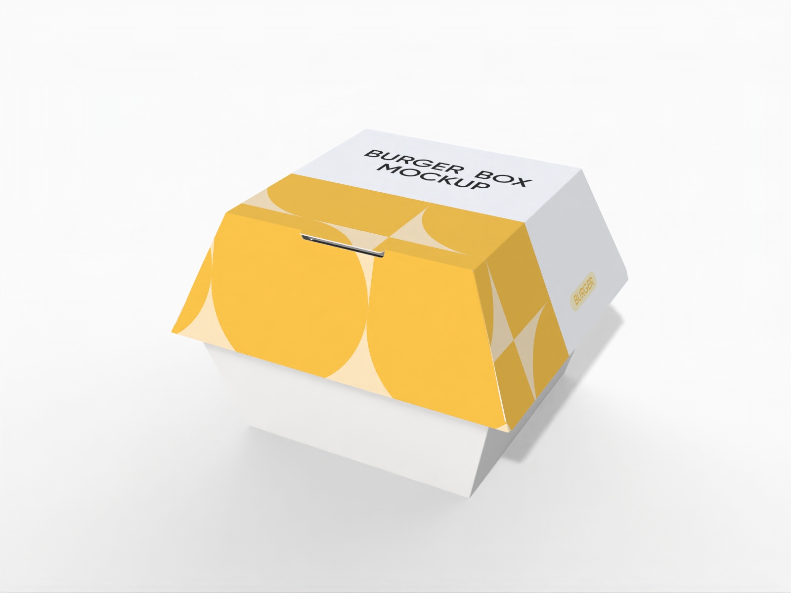 Maqueta de caja cuadrada para hamburguesa — White paperboard