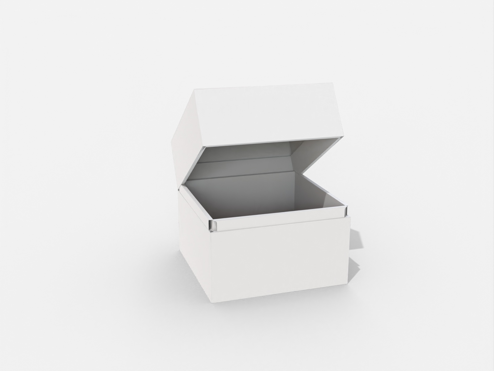 Open square gift box — White paperboard