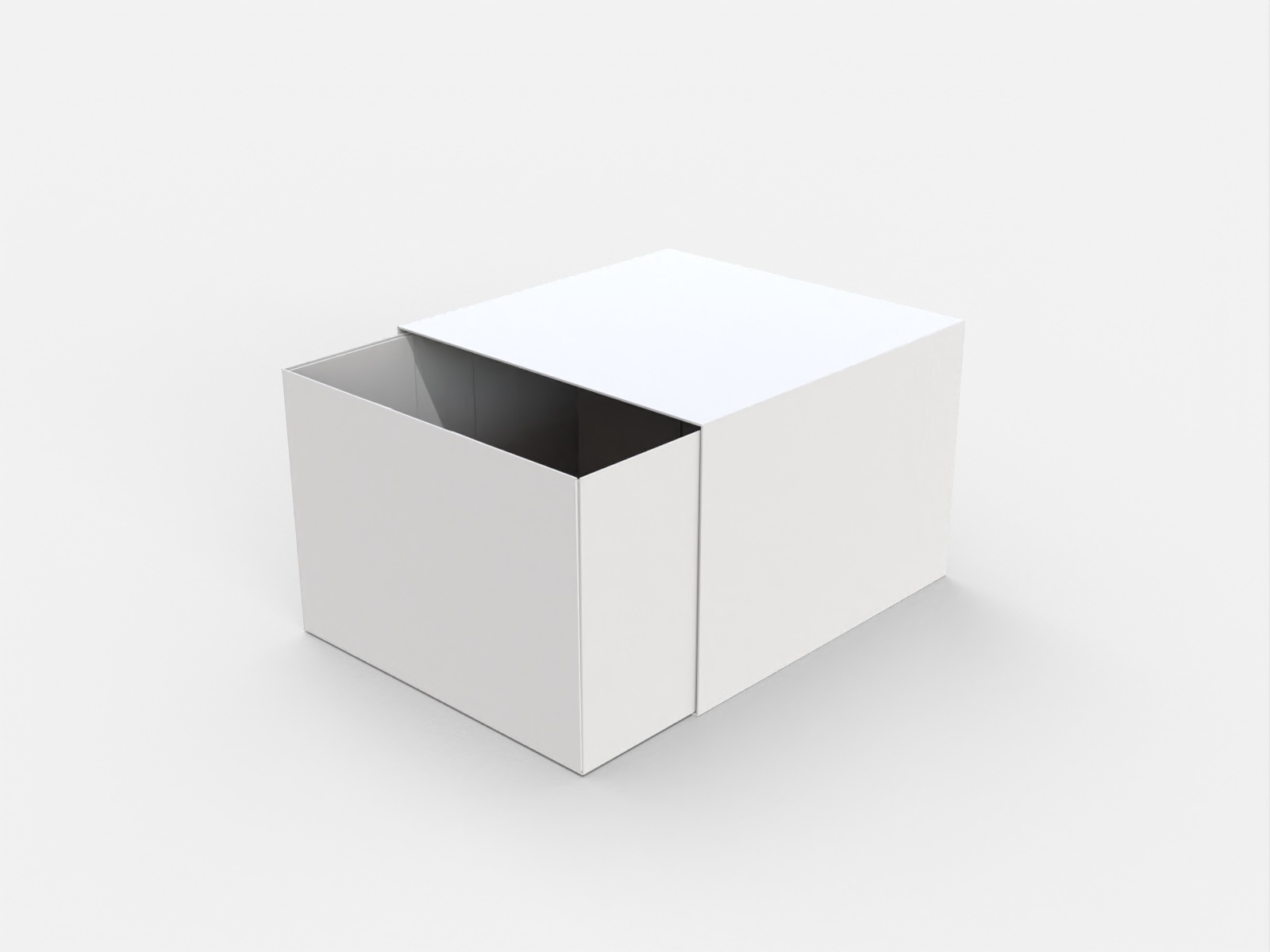 Square gift sleeve box — White paperboard