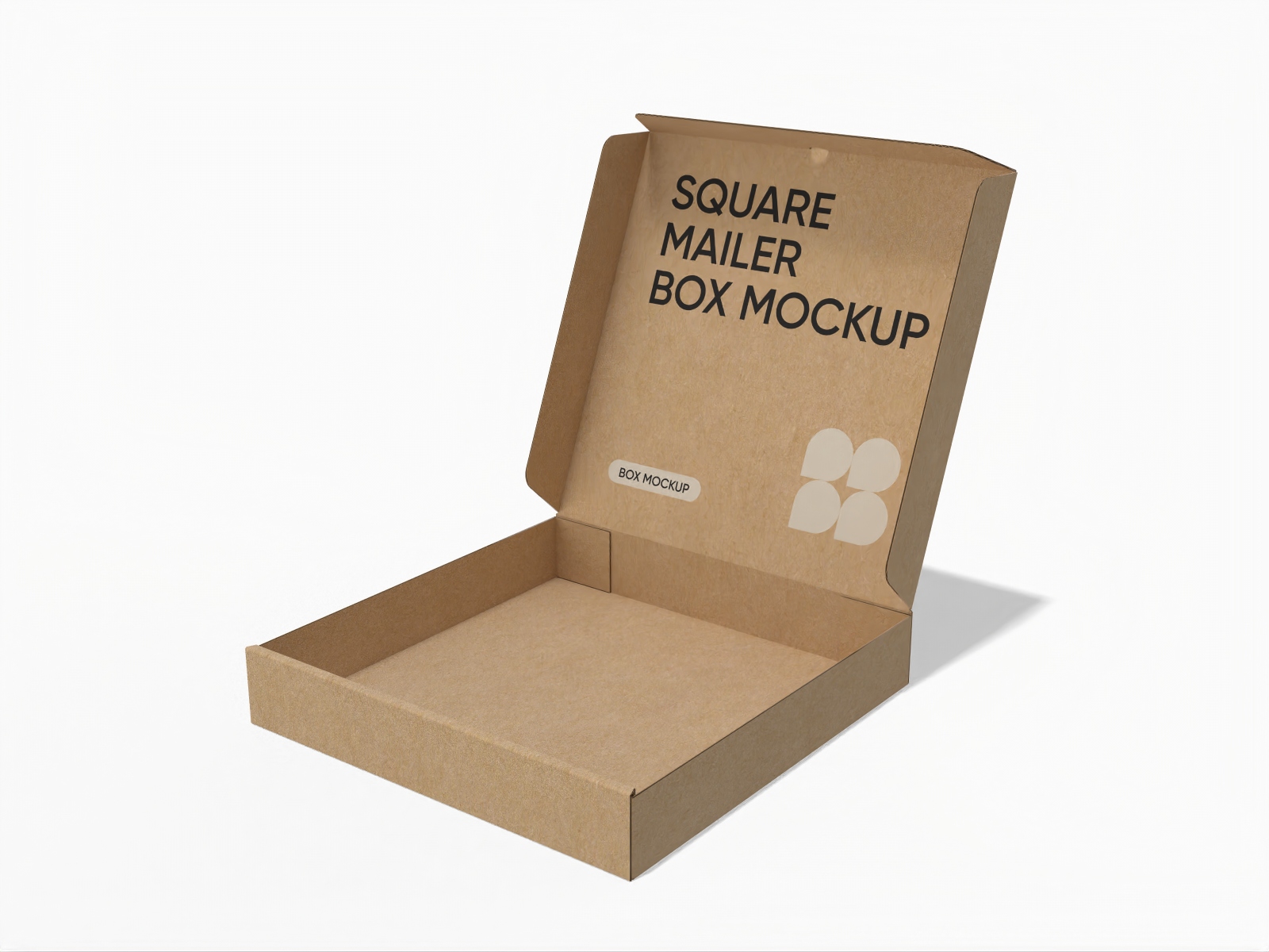 Open square mailer box — E-flute corrugated board