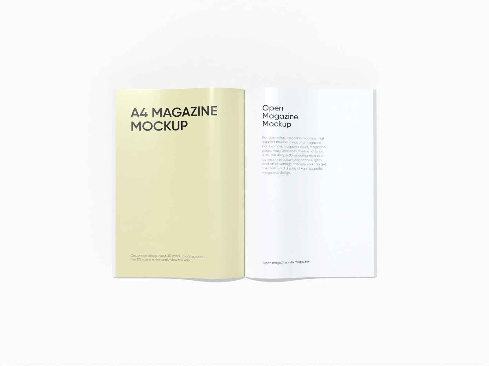 Open magazine — White paperboard