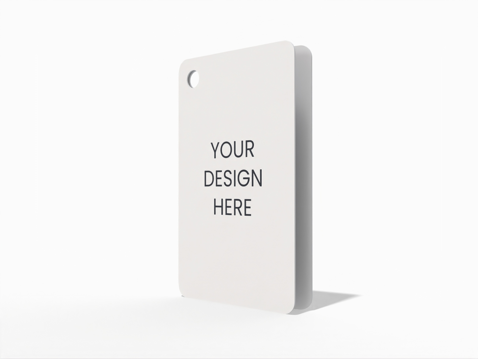 Fold tag with holes — White paperboard