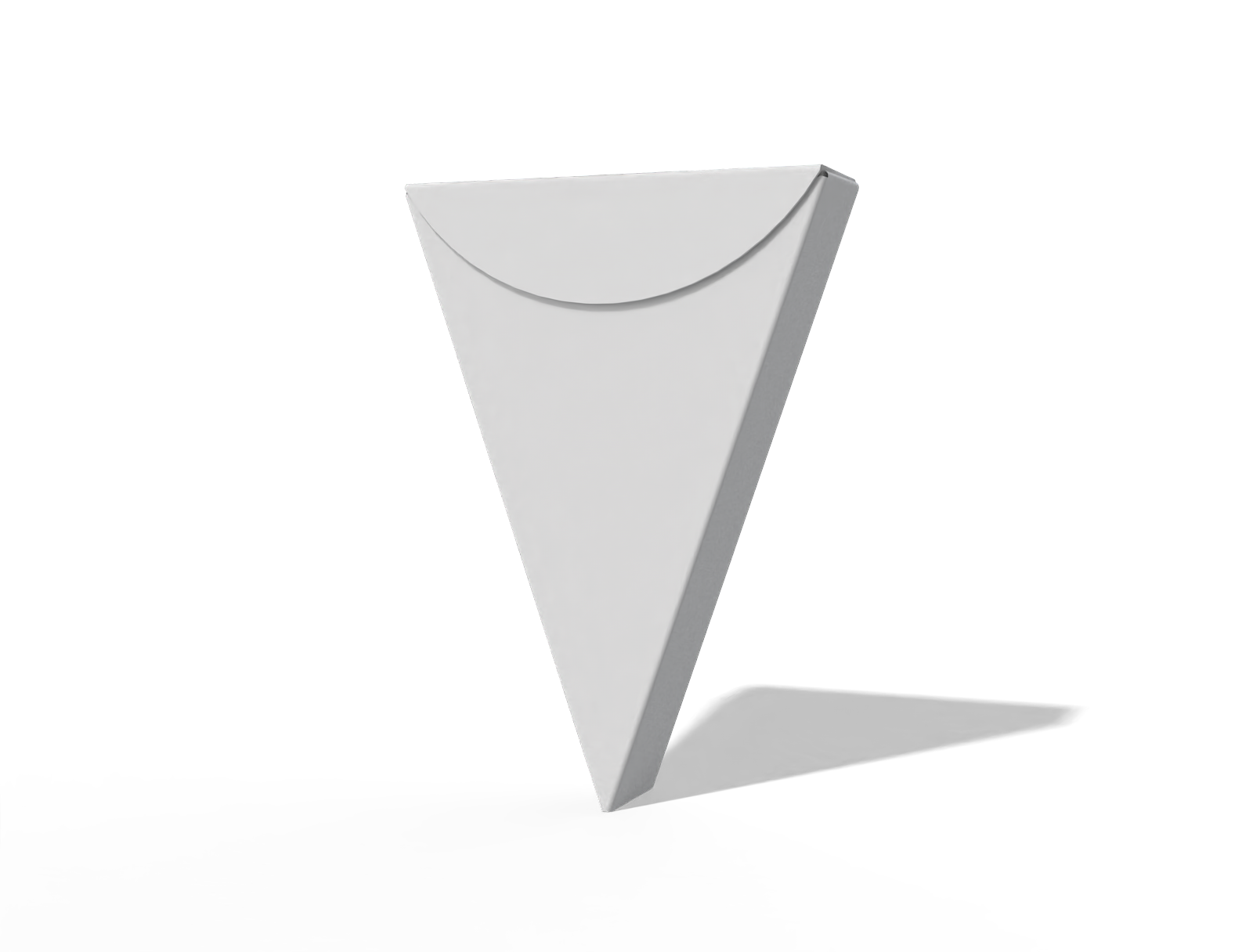Triangle pizza box — White paperboard