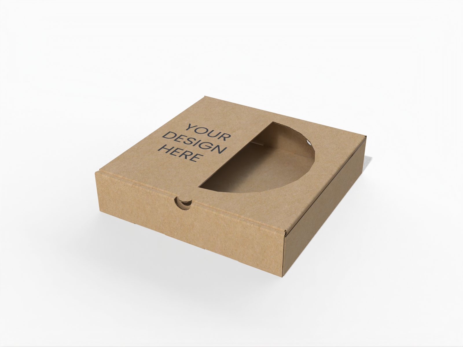 Pizza box have window — Kraft paper