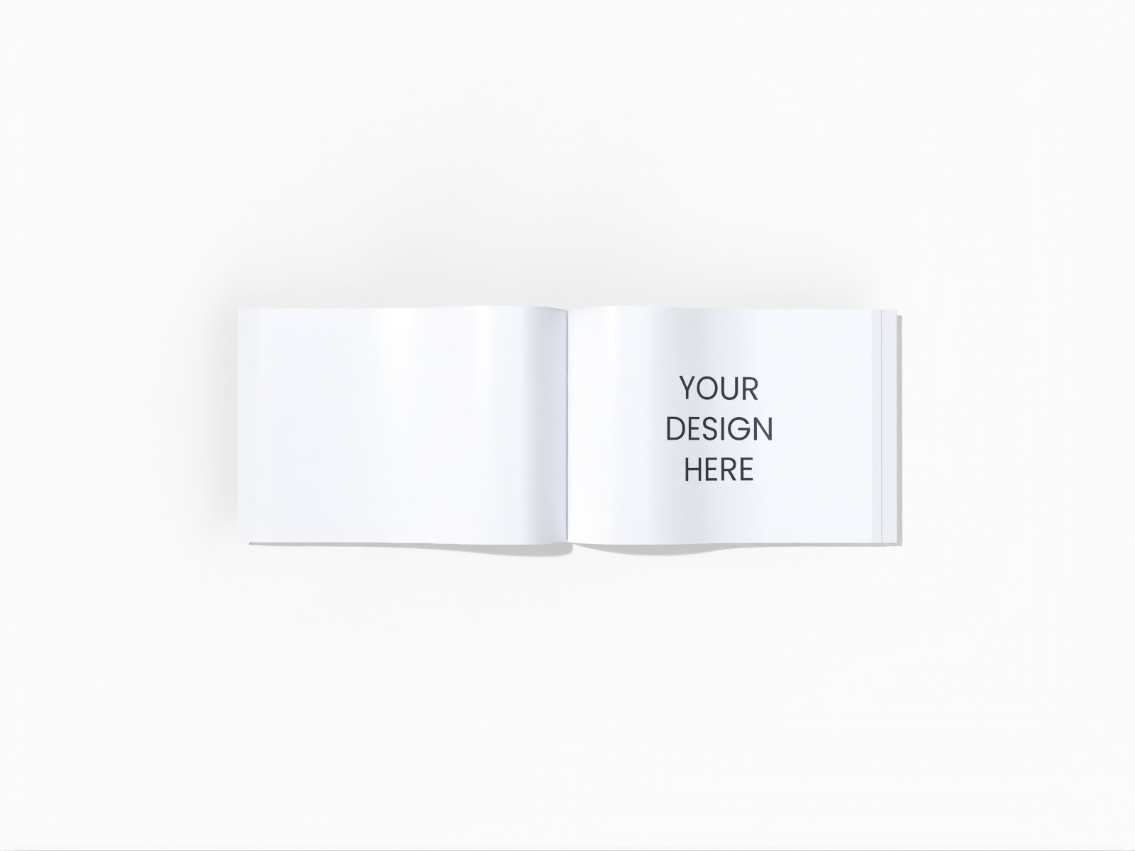 Open landscape magazine — White paperboard