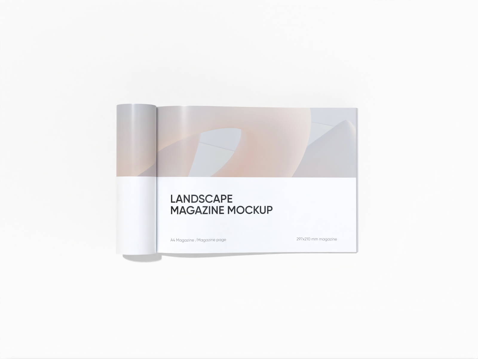 One page landscape magazine — White paperboard