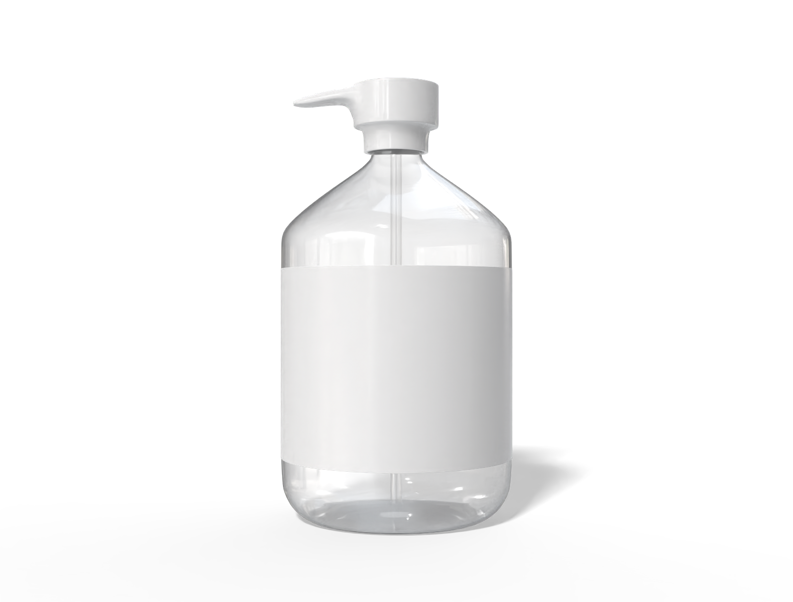 Cosmetic plastic bottle pump product label — Glossy glass