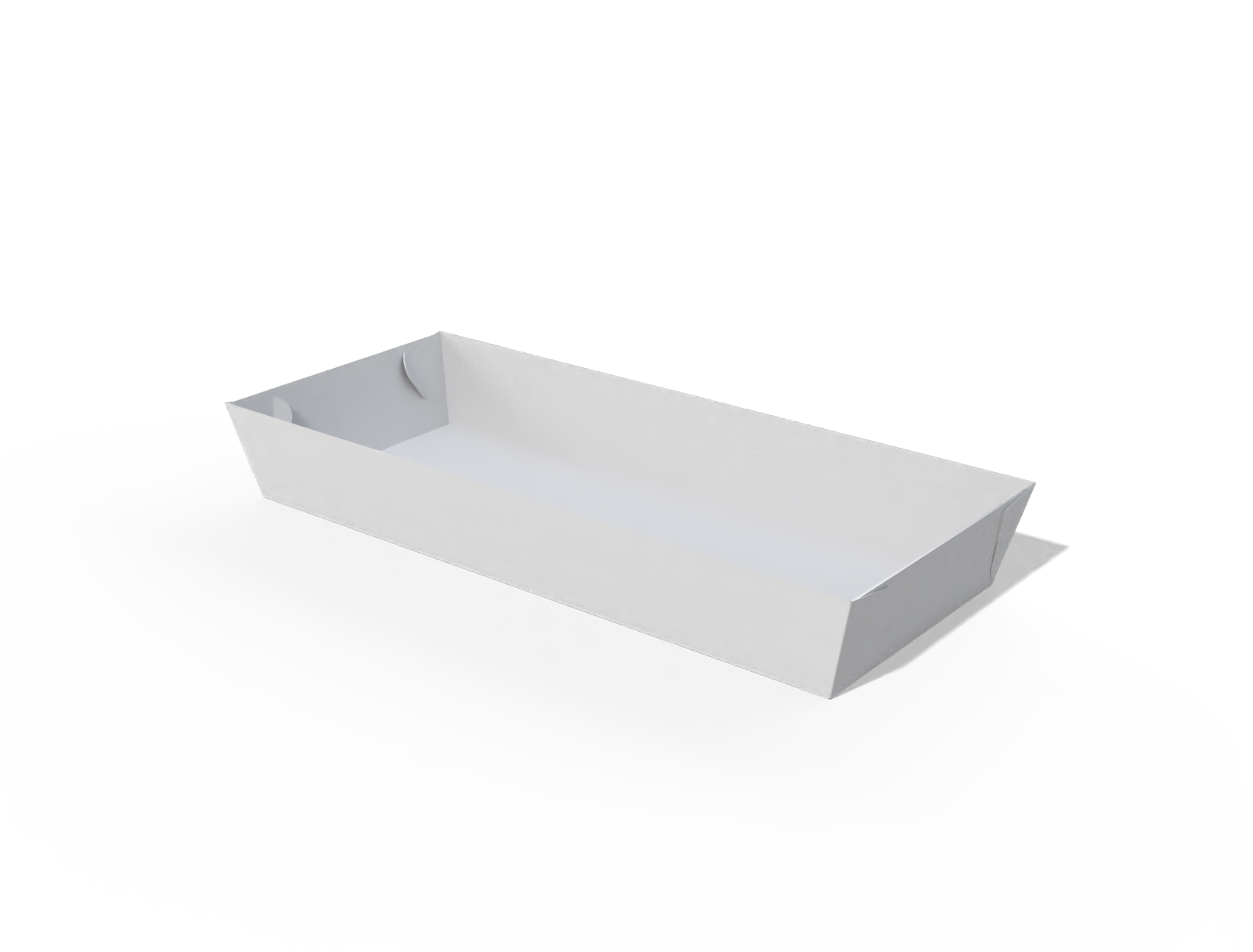 Hot dog tray box — White paperboard