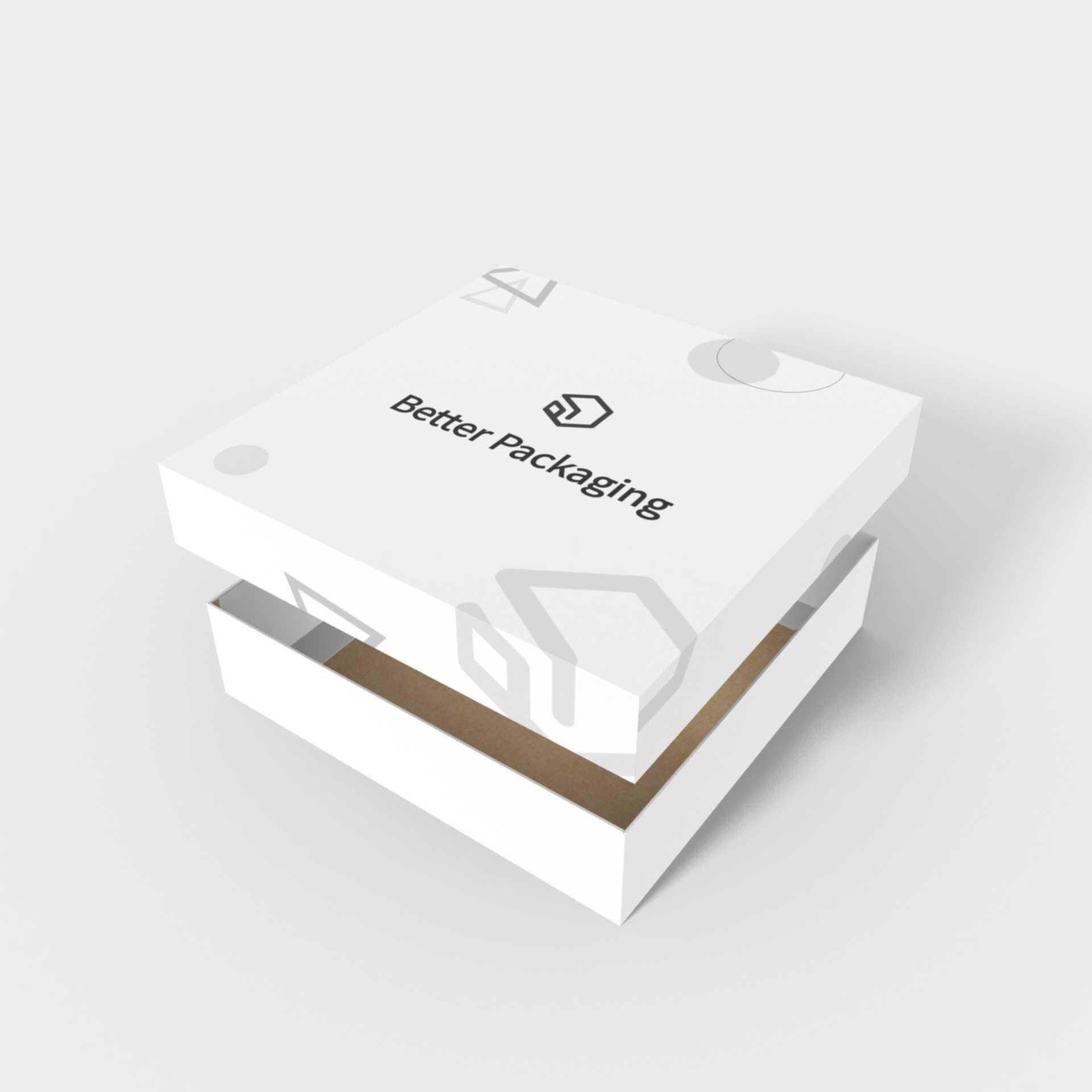 De caixa quadrada para bolo de presente com tampa — White paperboard