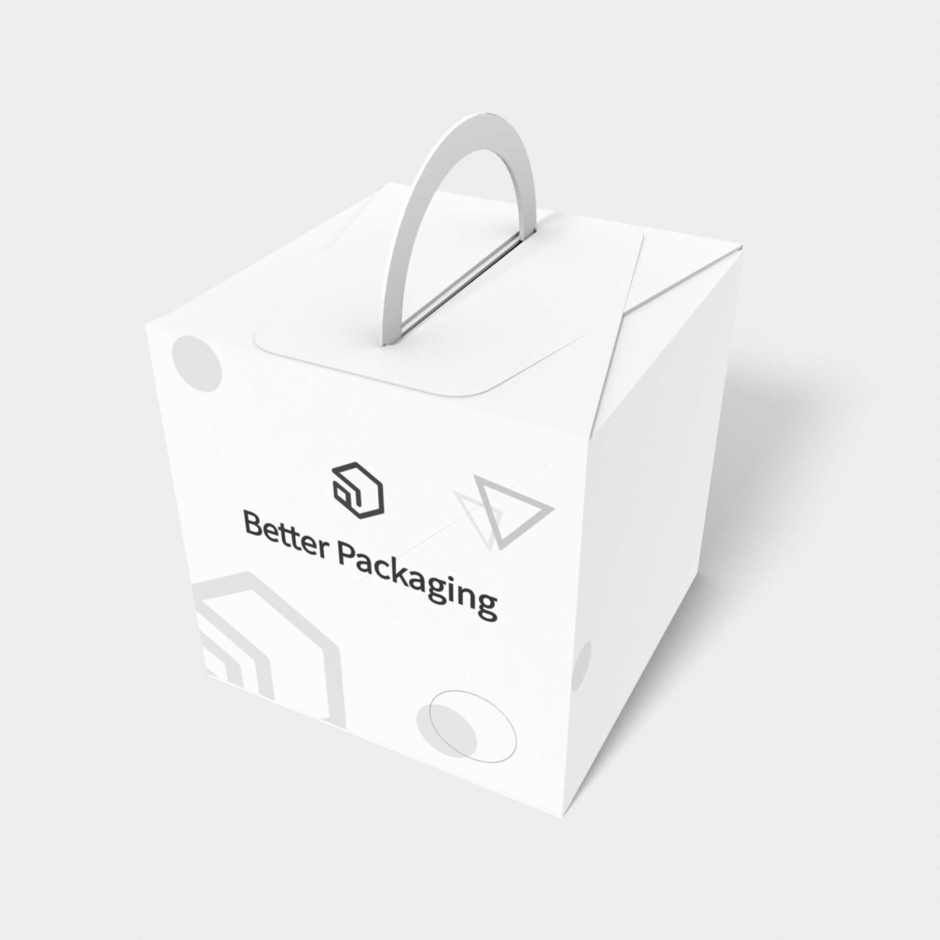 Tuck end box variations handle — White paperboard