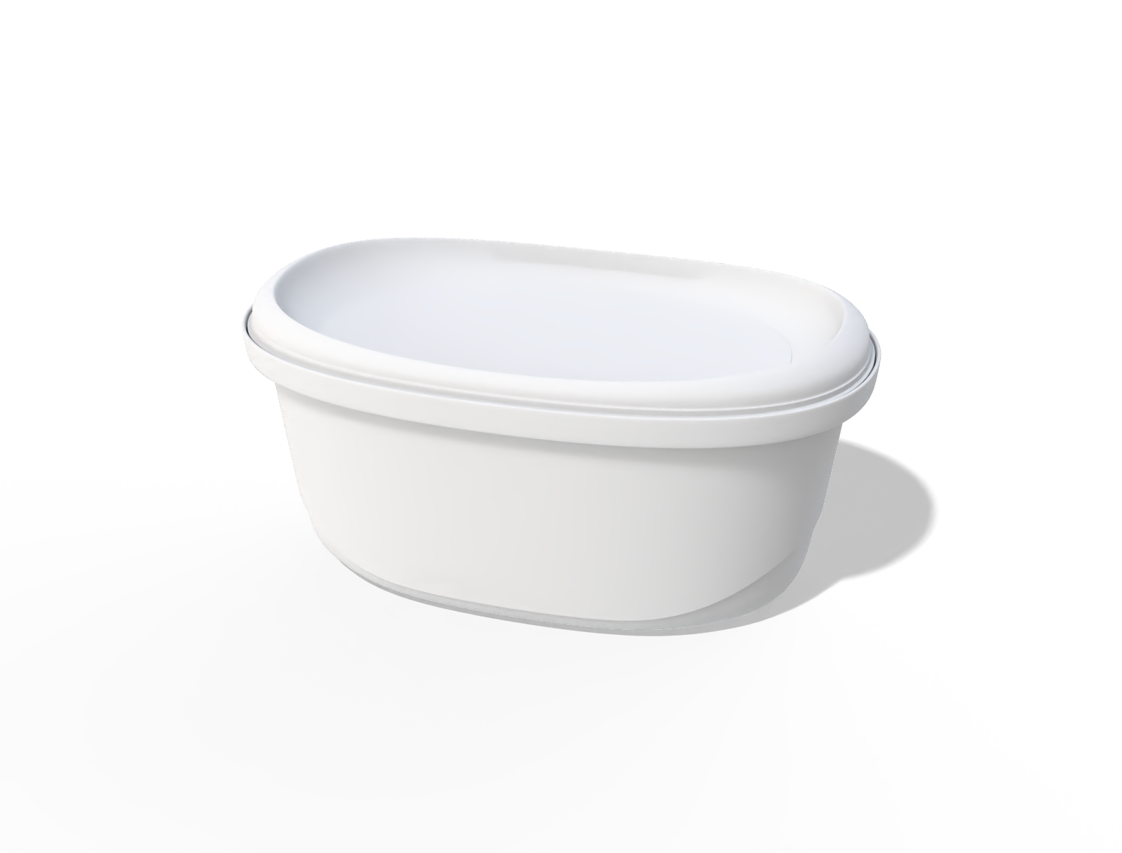 Plastic bowl with lid — Clear glossy plastic
