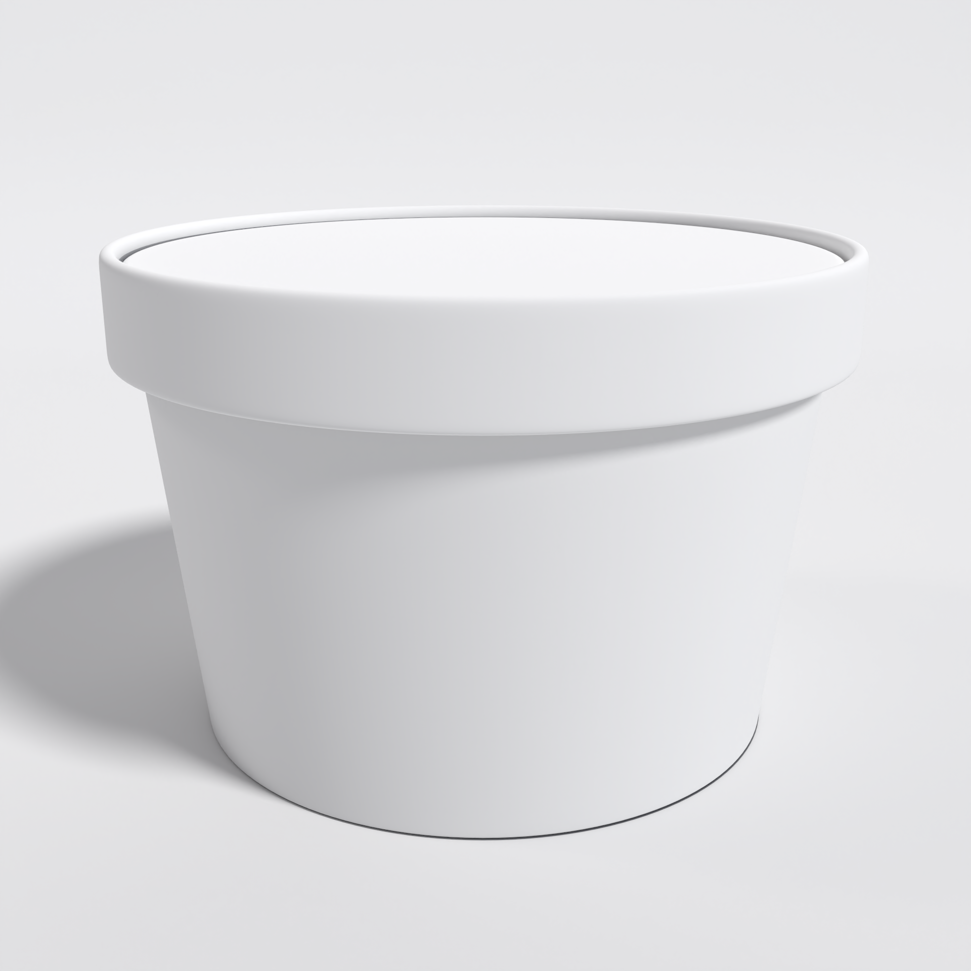 Round paper bucket packaging — White paperboard