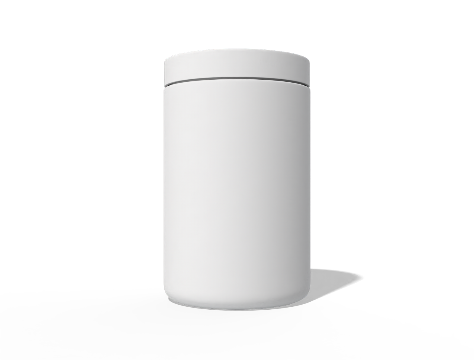 Cylinder plastic jar — Glossy plastic