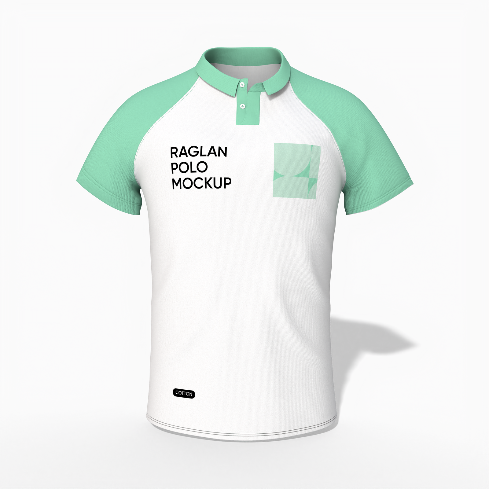 Short sleeves raglan polo shirt — Cotton base fabric