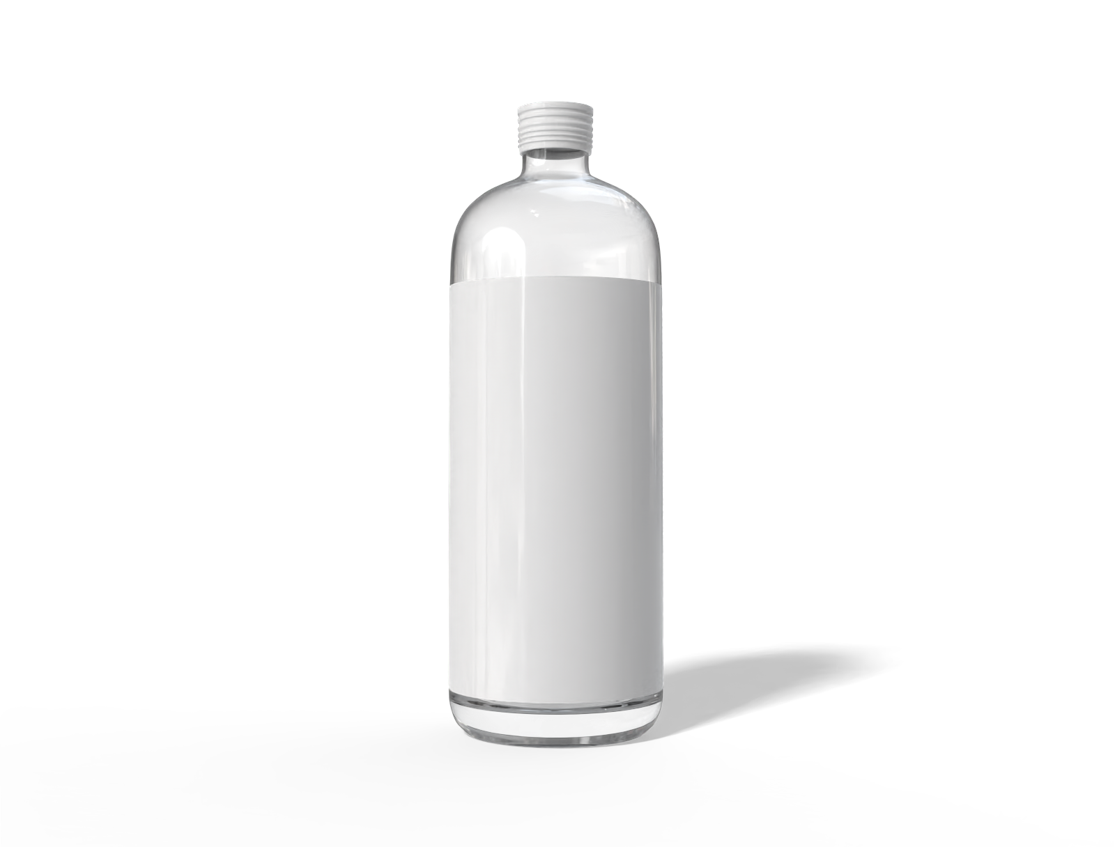 Narrow mouth glass water bottle — Glossy plastic