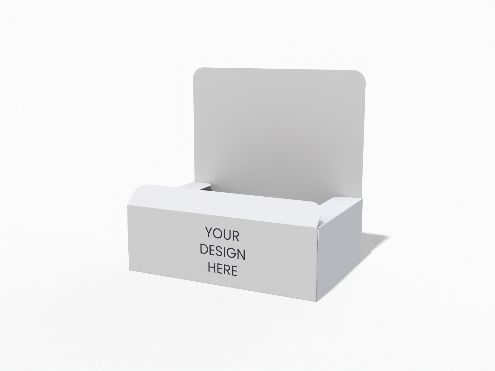 Folding paper packaging box — White paperboard