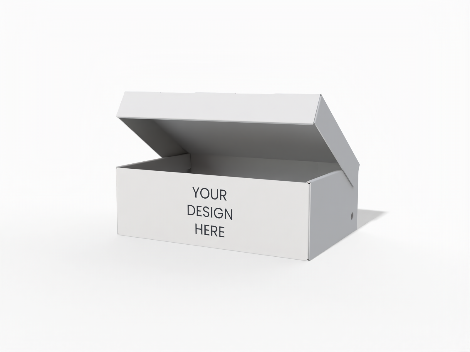 Folding paper packaging shoes box — White paperboard