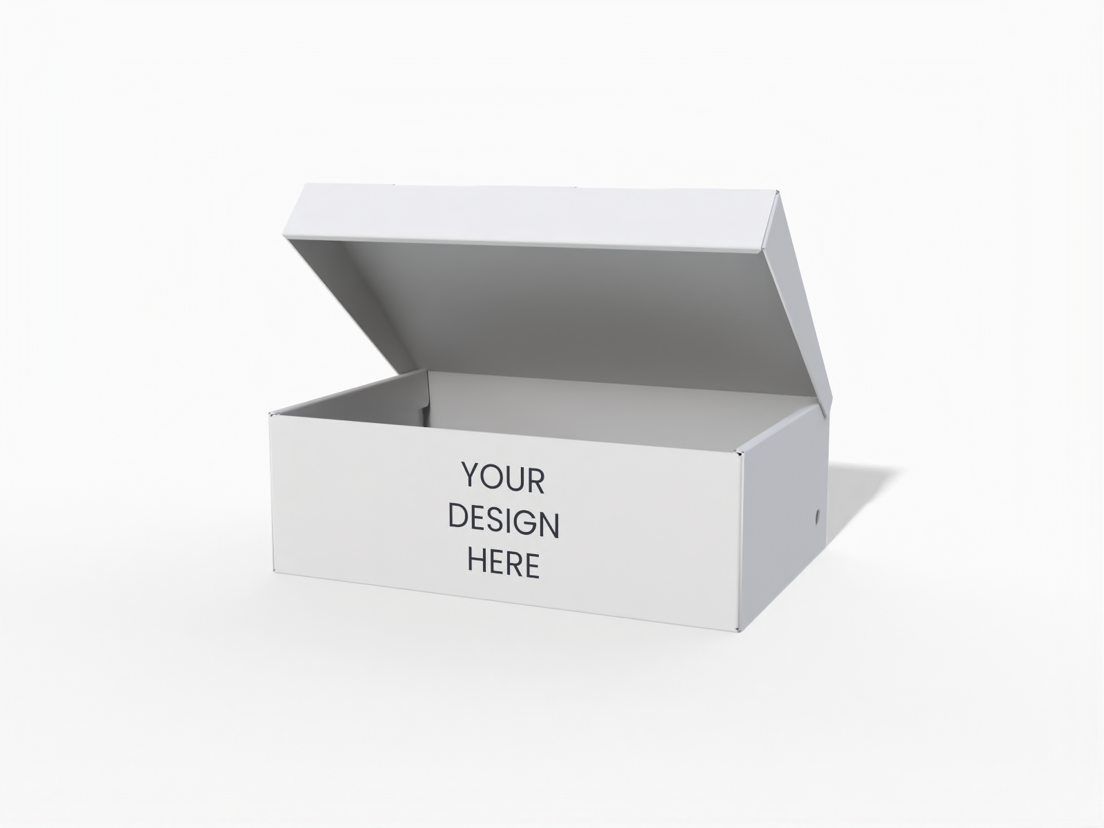 Folding paper packaging shoes box — White paperboard