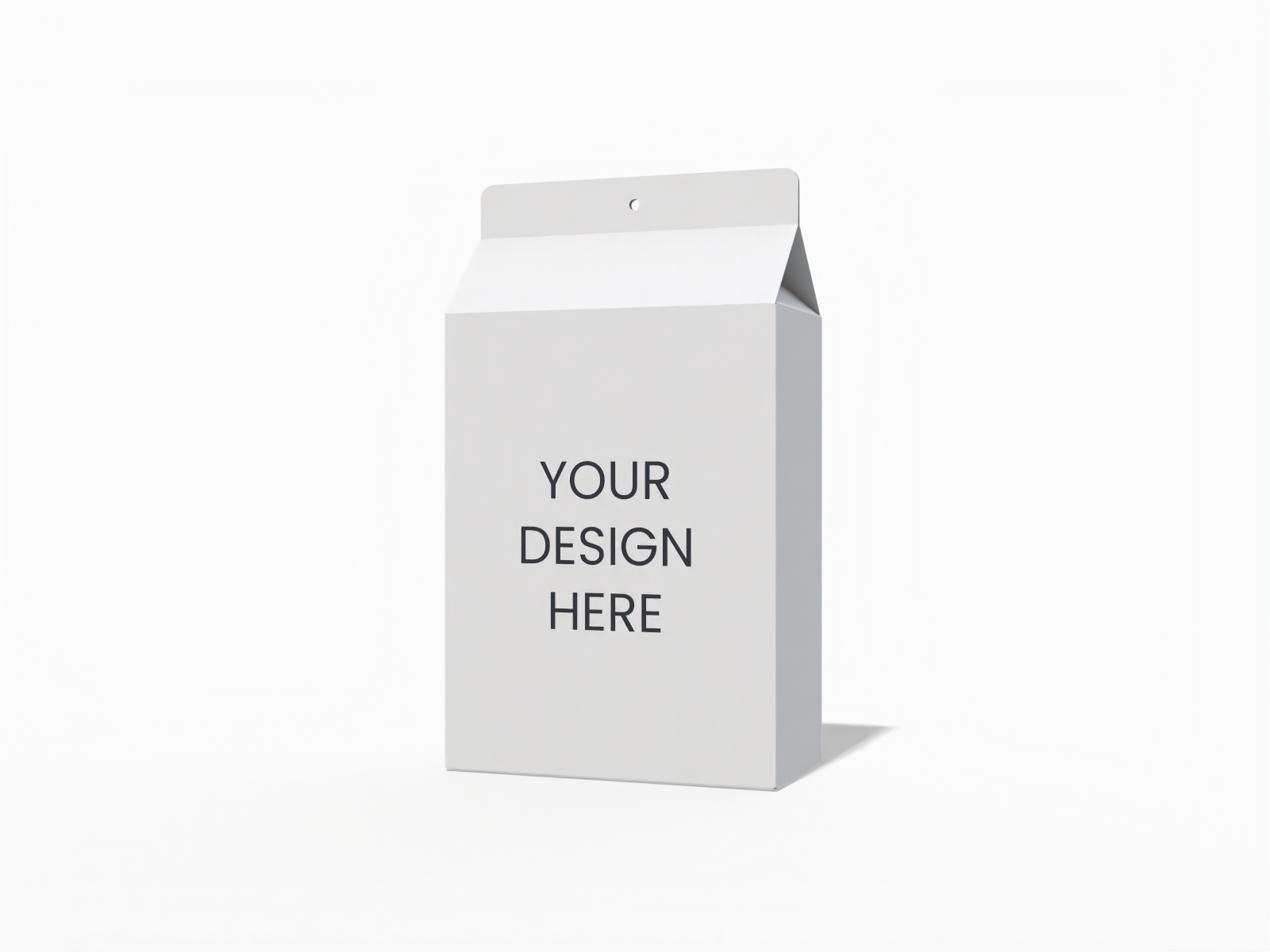 Packaging box with hanging hole — White paperboard